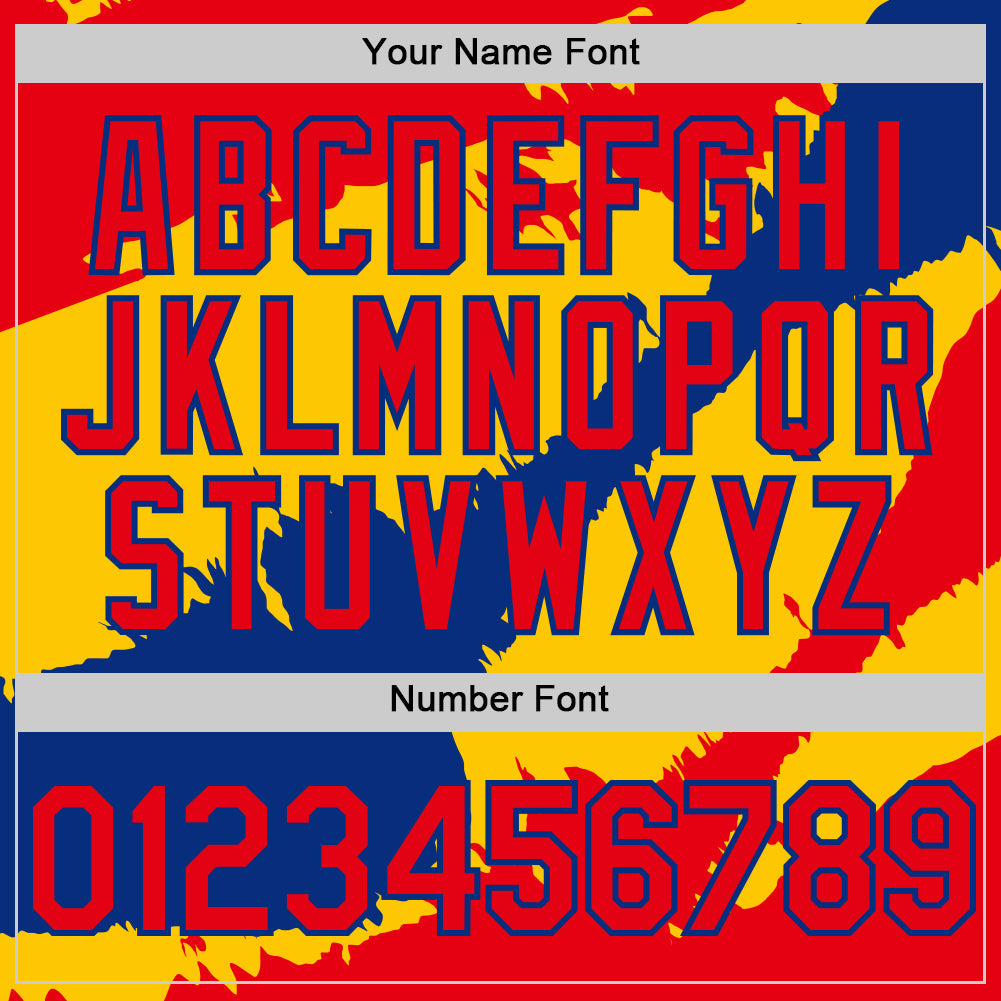 Custom Fire Red Royal-Yellow 3D Colombia Colombian Flag Authentic Baseball Jersey - Sky-Custom