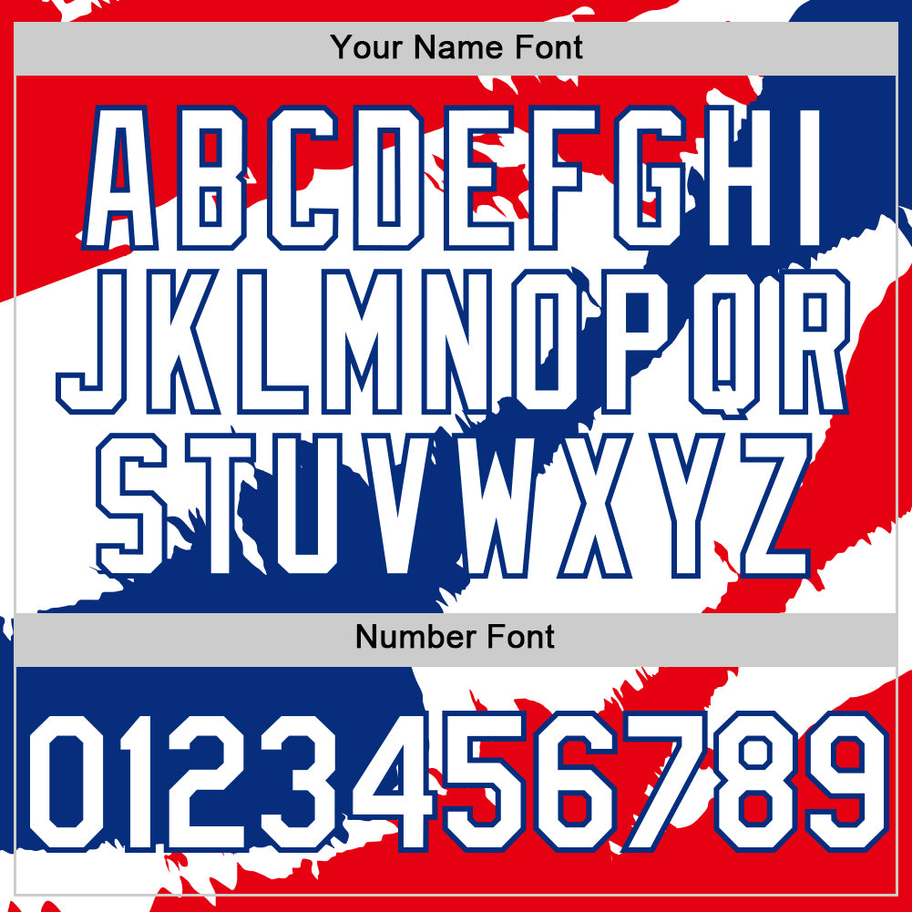 Custom Fire Red White-Royal 3D Cuba Cuban Flag Authentic Baseball Jersey - Sky-Custom