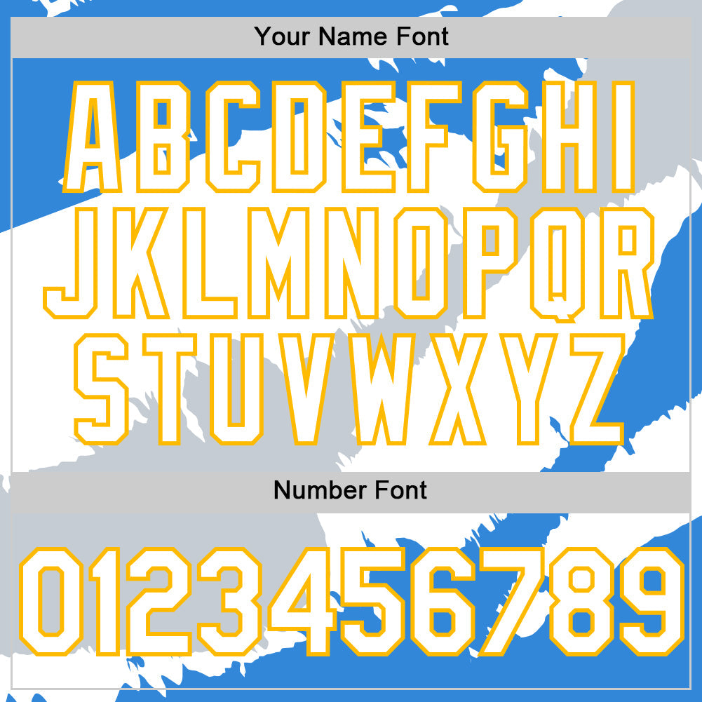 Custom Electric Blue Gold-Silver 3D Nicaragua Nicaraguan Flag Authentic Baseball Jersey - Sky-Custom