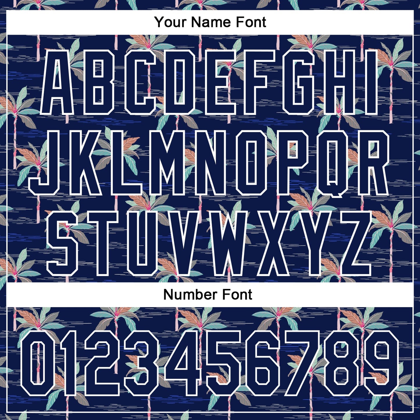 Custom Navy White 3D Hawaii Beach Tropical Palm Tree Authentic Baseball Jersey - Sky-Custom