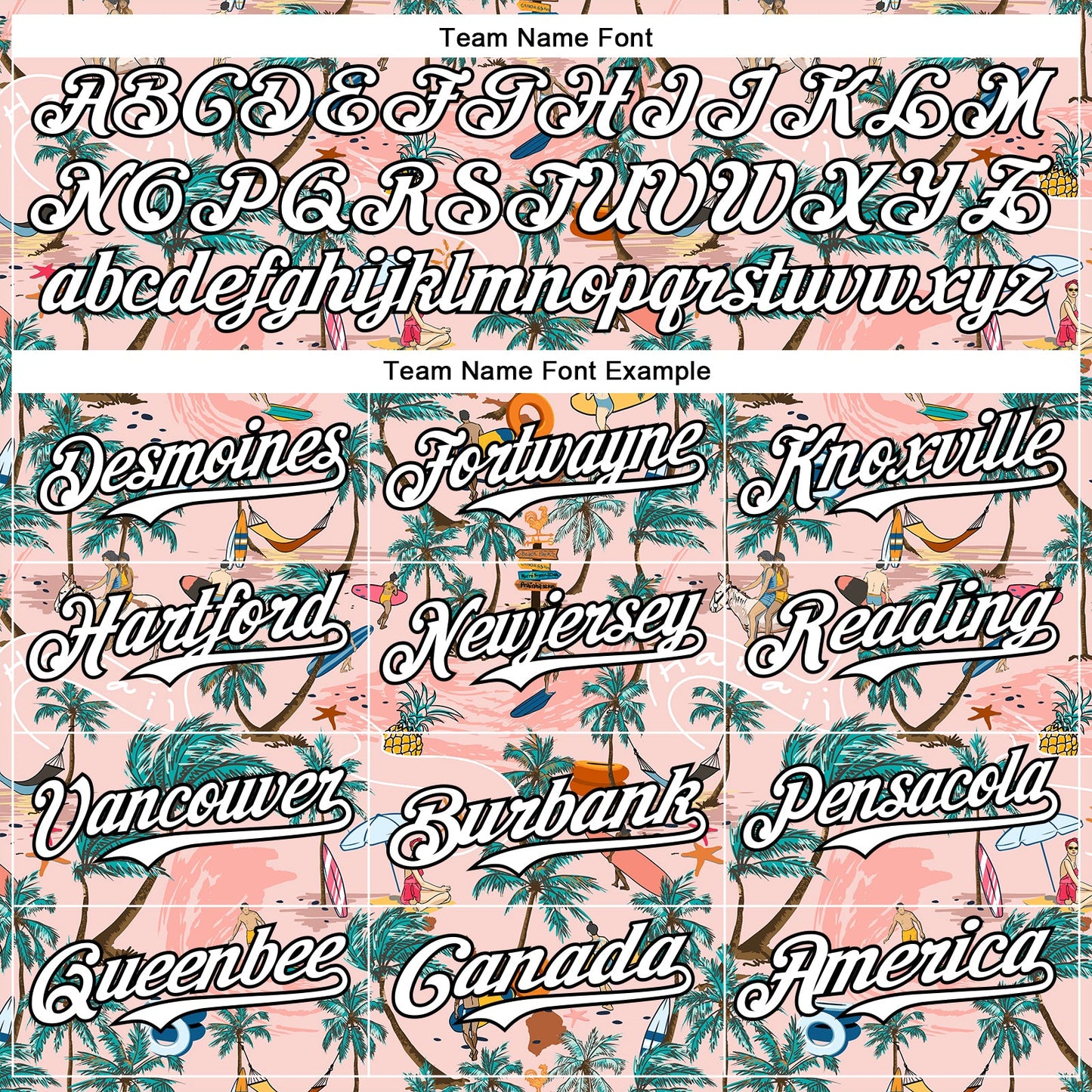 Custom Medium Pink White-Black 3D Hawaii Beach Tropical Palm Tree Surfing Authentic Baseball Jersey - Sky-Custom
