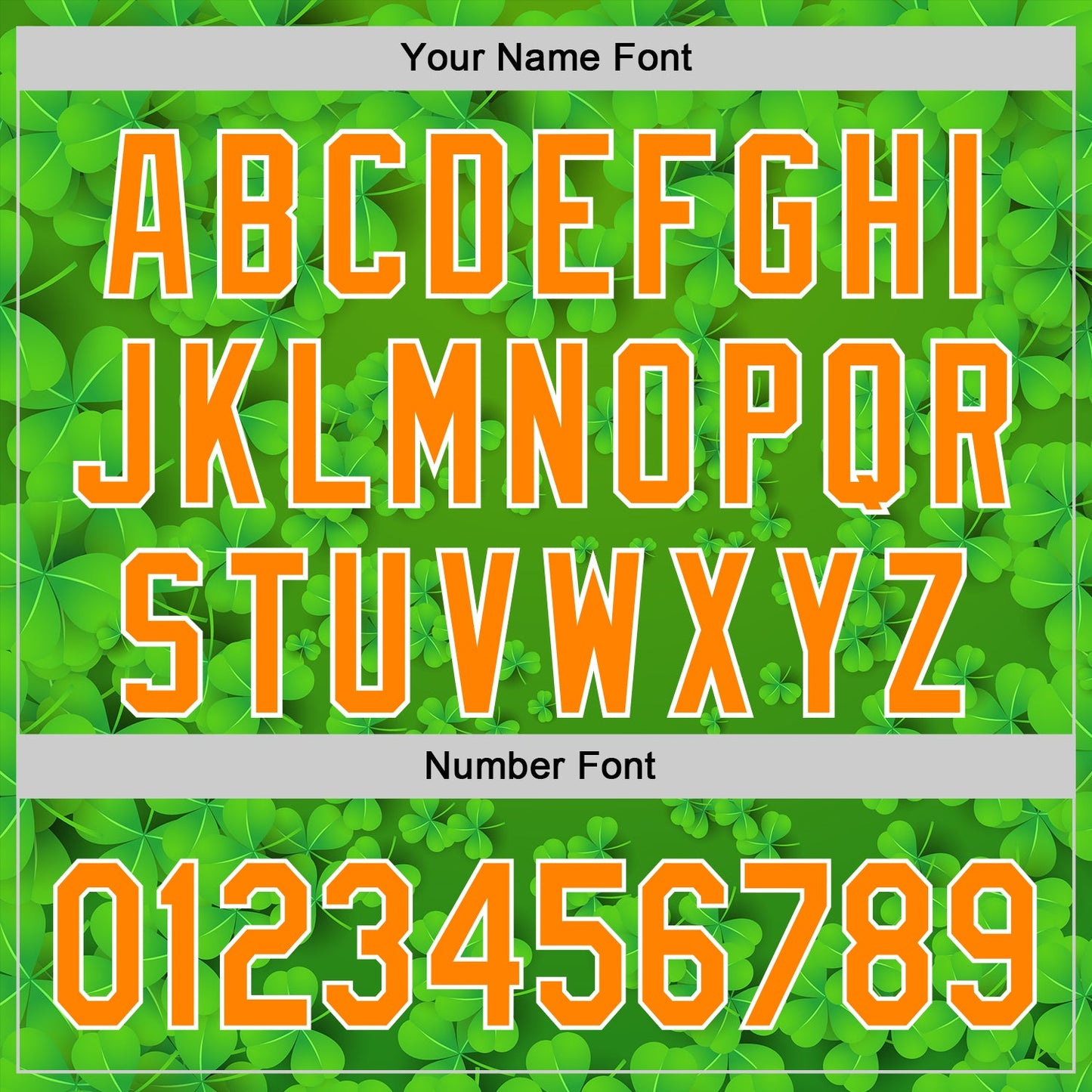 Custom Green Bay Orange-White 3D St. Patrick's Day Shamrock Authentic Baseball Jersey - Sky-Custom