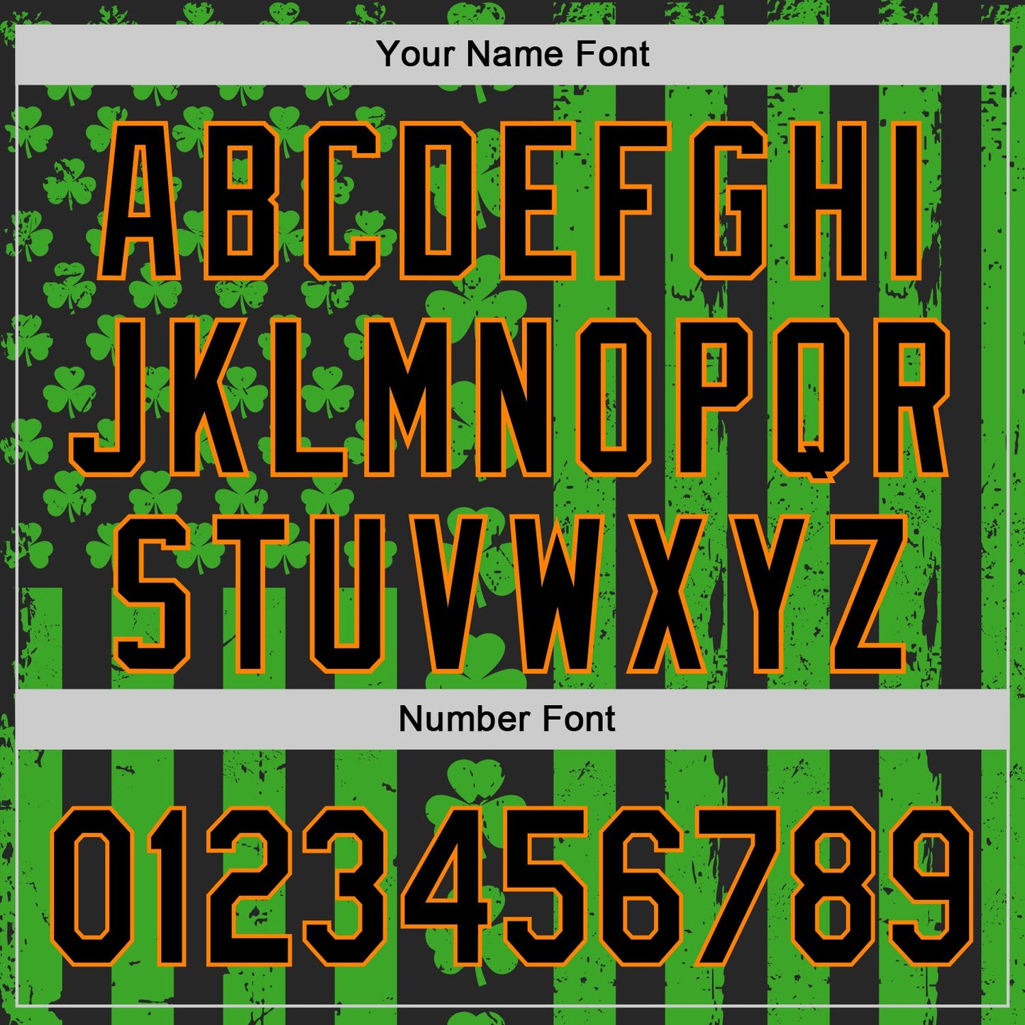 Custom Green Black-Bay Orange 3D St. Patrick's Day Shamrock Authentic Baseball Jersey - Sky-Custom