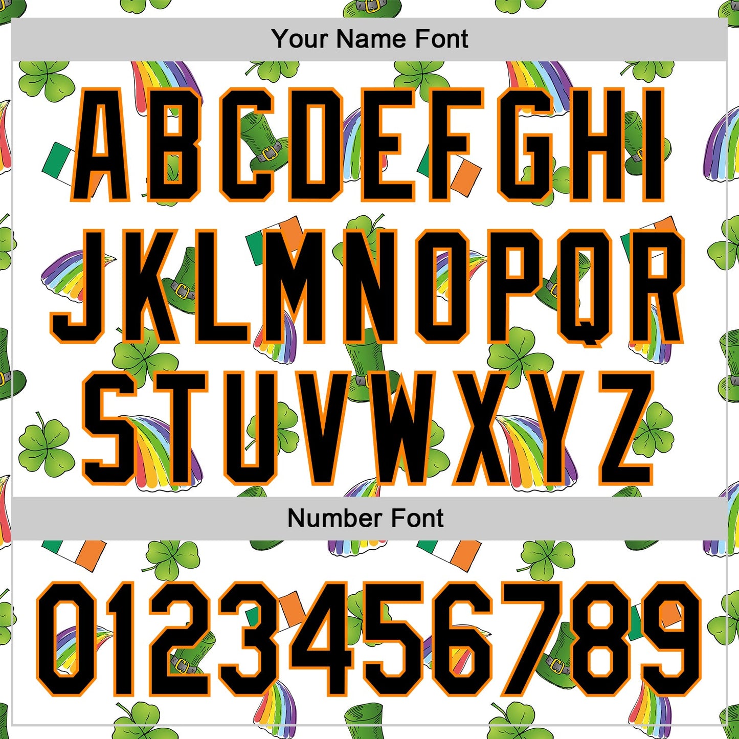 Custom White Black Bay Orange-Green 3D St. Patrick's Day Shamrock Authentic Baseball Jersey - Sky-Custom