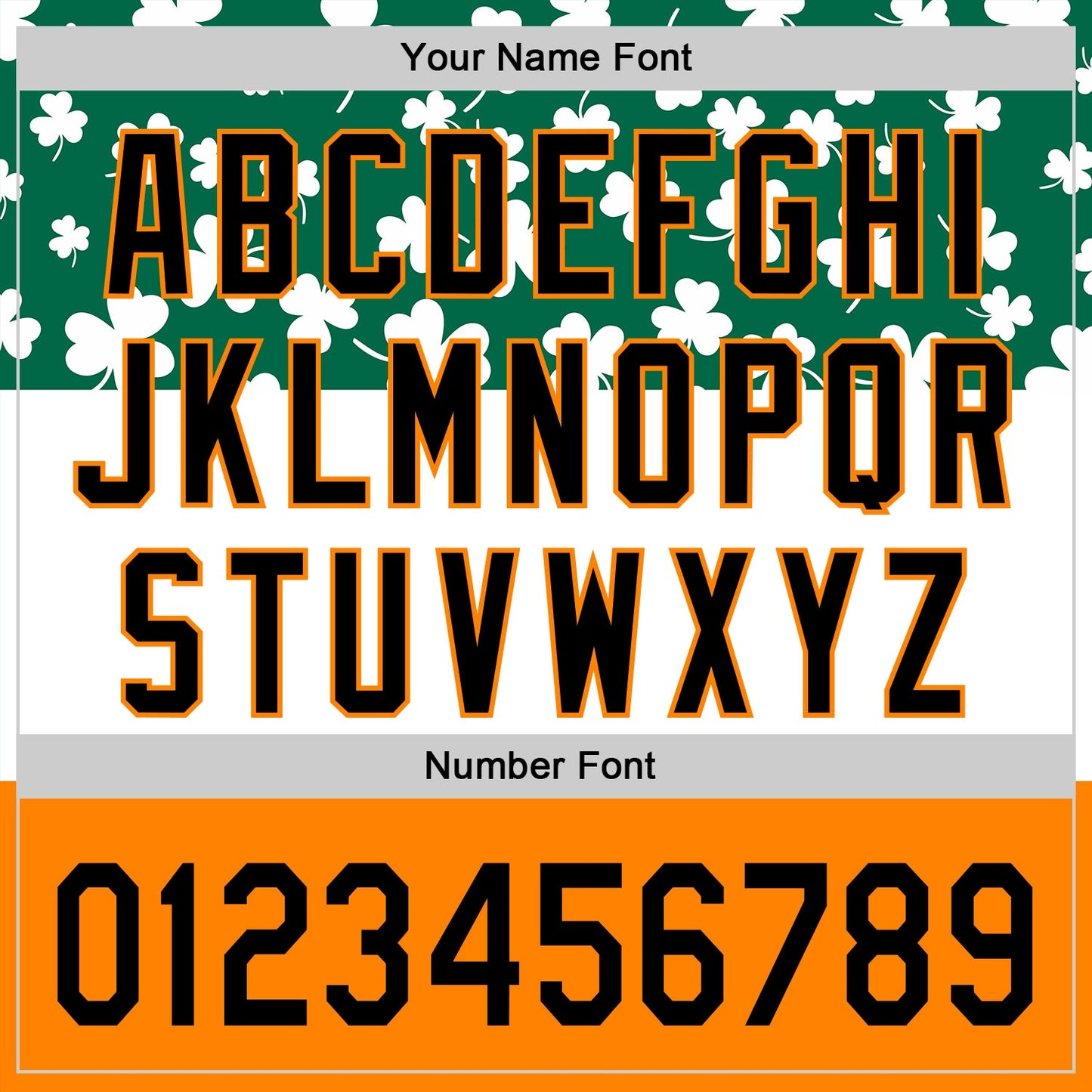 Custom Kelly Green Black-Bay Orange 3D St. Patrick's Day Shamrock Authentic Baseball Jersey - Sky-Custom