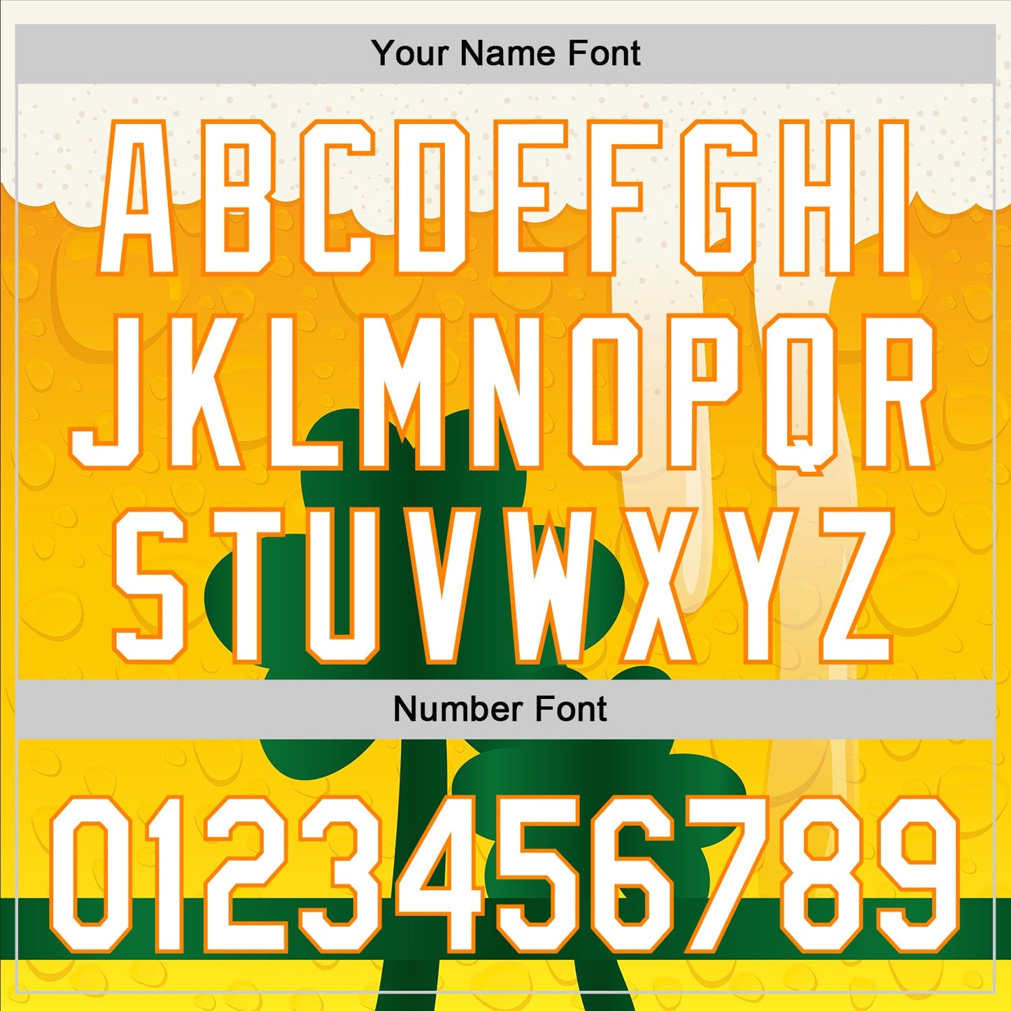 Custom White Bay Orange-Green 3D St. Patrick's Day Shamrock Beer Authentic Baseball Jersey - Sky-Custom