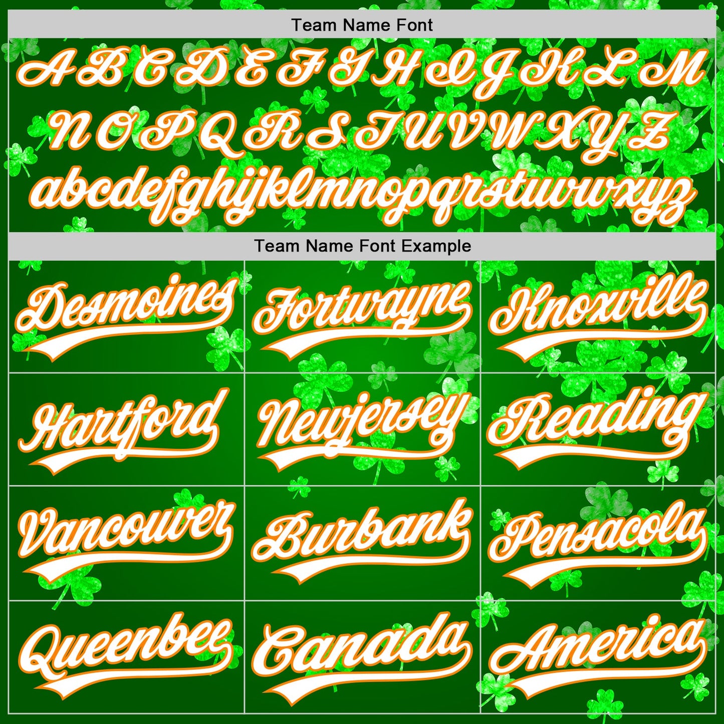 Custom Green White-Bay Orange 3D St. Patrick's Day Shamrock Authentic Baseball Jersey - Sky-Custom