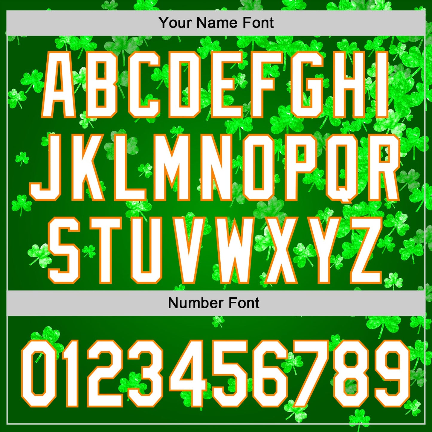 Custom Green White-Bay Orange 3D St. Patrick's Day Shamrock Authentic Baseball Jersey - Sky-Custom