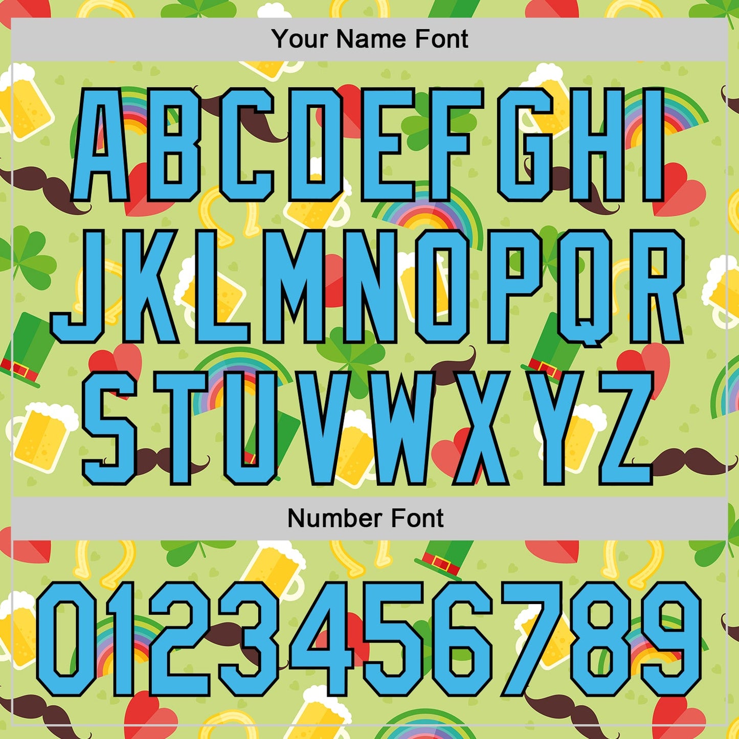 Custom Green Sky Blue-Black 3D St. Patrick's Day Shamrock Beer Authentic Baseball Jersey - Sky-Custom