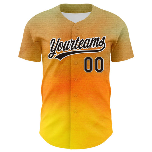 Custom Old Gold Black-White 3D Pattern Design Father's Day Family Love Authentic Baseball Jersey - Sky-Custom
