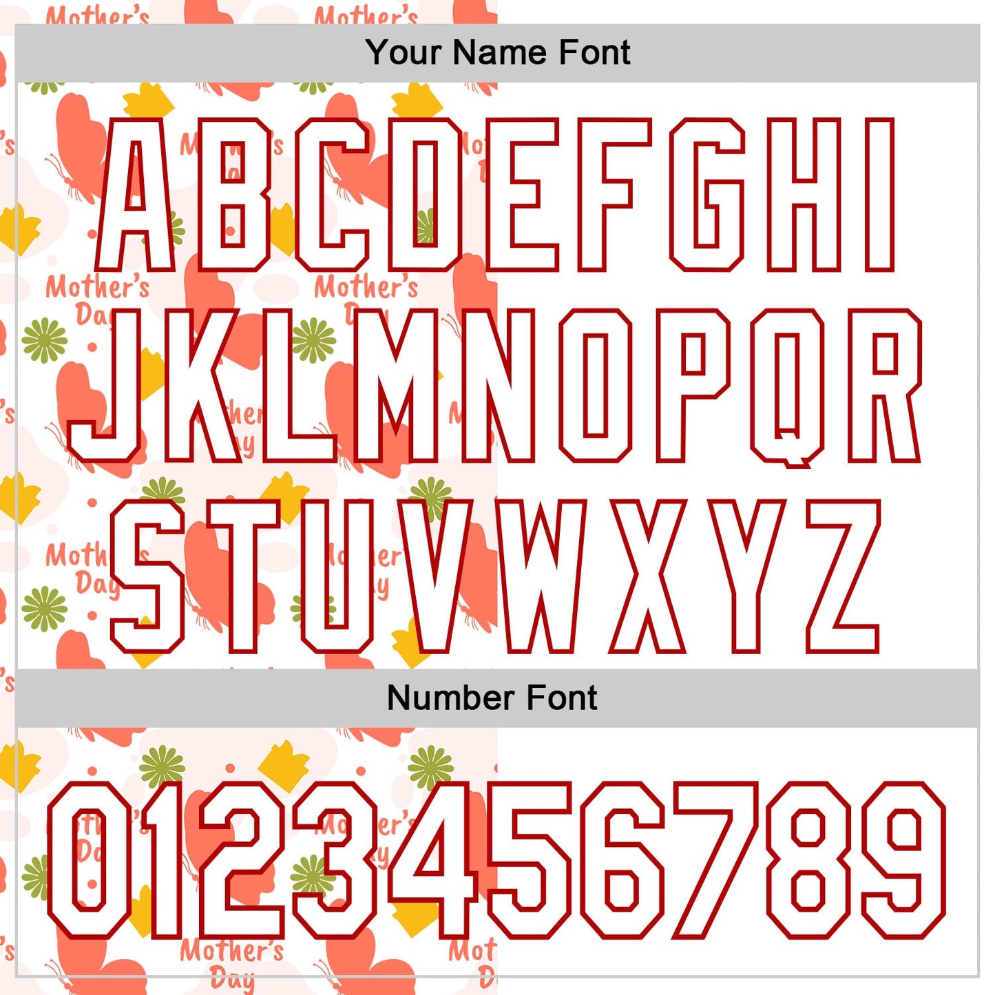 Custom White Red 3D Pattern Design Mother's Day Love Authentic Baseball Jersey - Sky-Custom