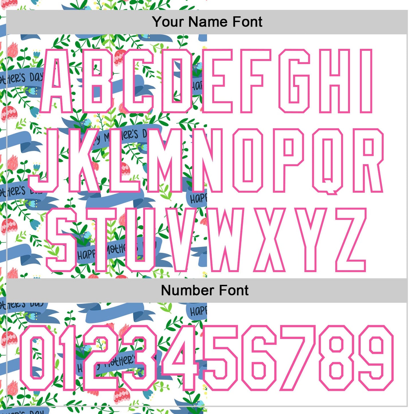 Custom White Pink 3D Pattern Design Mother's Day Flower Authentic Baseball Jersey - Sky-Custom