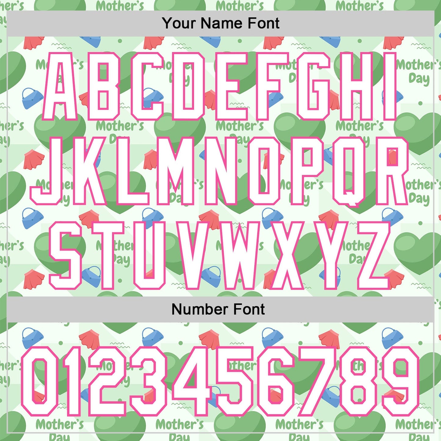 Custom Green White-Pink 3D Pattern Design Mother's Day Love Authentic Baseball Jersey - Sky-Custom