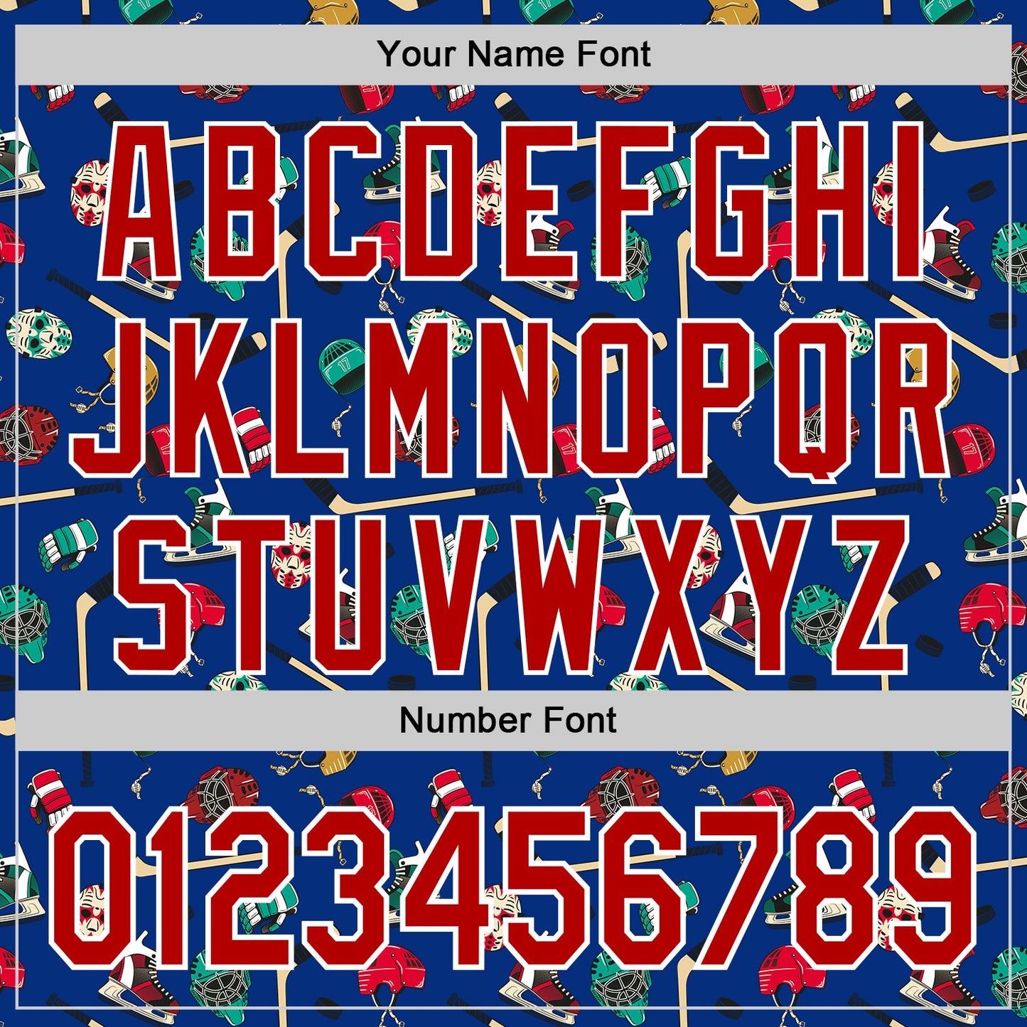 Custom Royal Red-White Comic Doodle Ballgame 3D Pattern Design Authentic Baseball Jersey - Sky-Custom