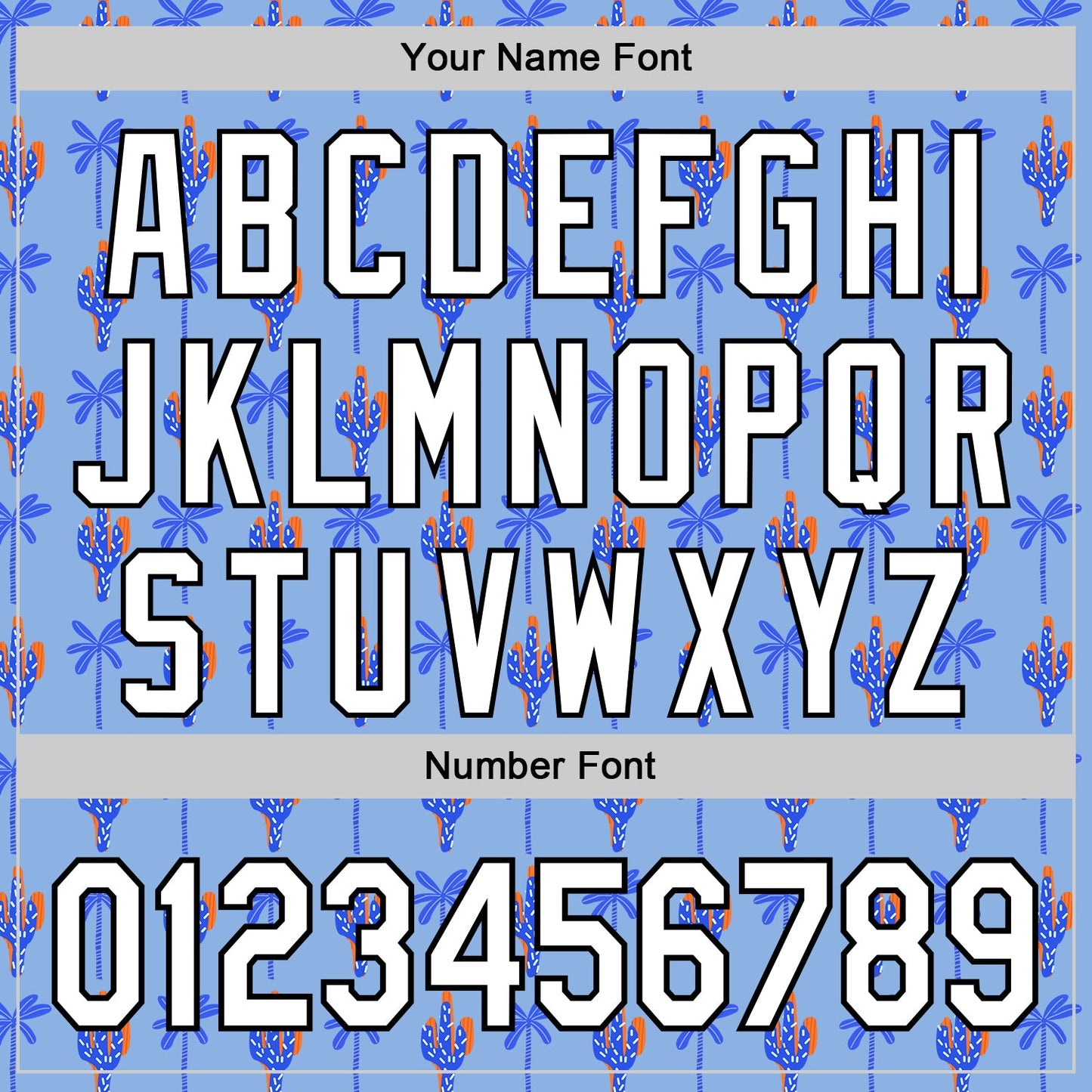 Custom Light Blue White-Black 3D Hawaii Tropical Palm Tree And Cactus Authentic Baseball Jersey - Sky-Custom