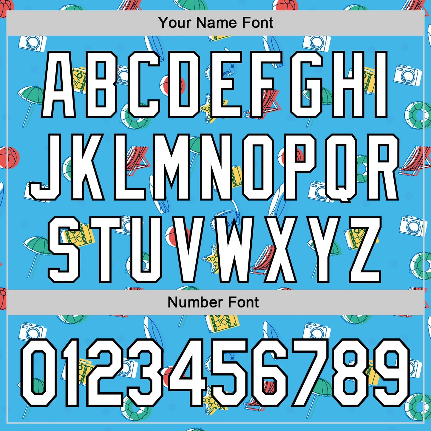 Custom Sky Blue White-Black 3D Hawaii Beach Holiday Authentic Baseball Jersey - Sky-Custom