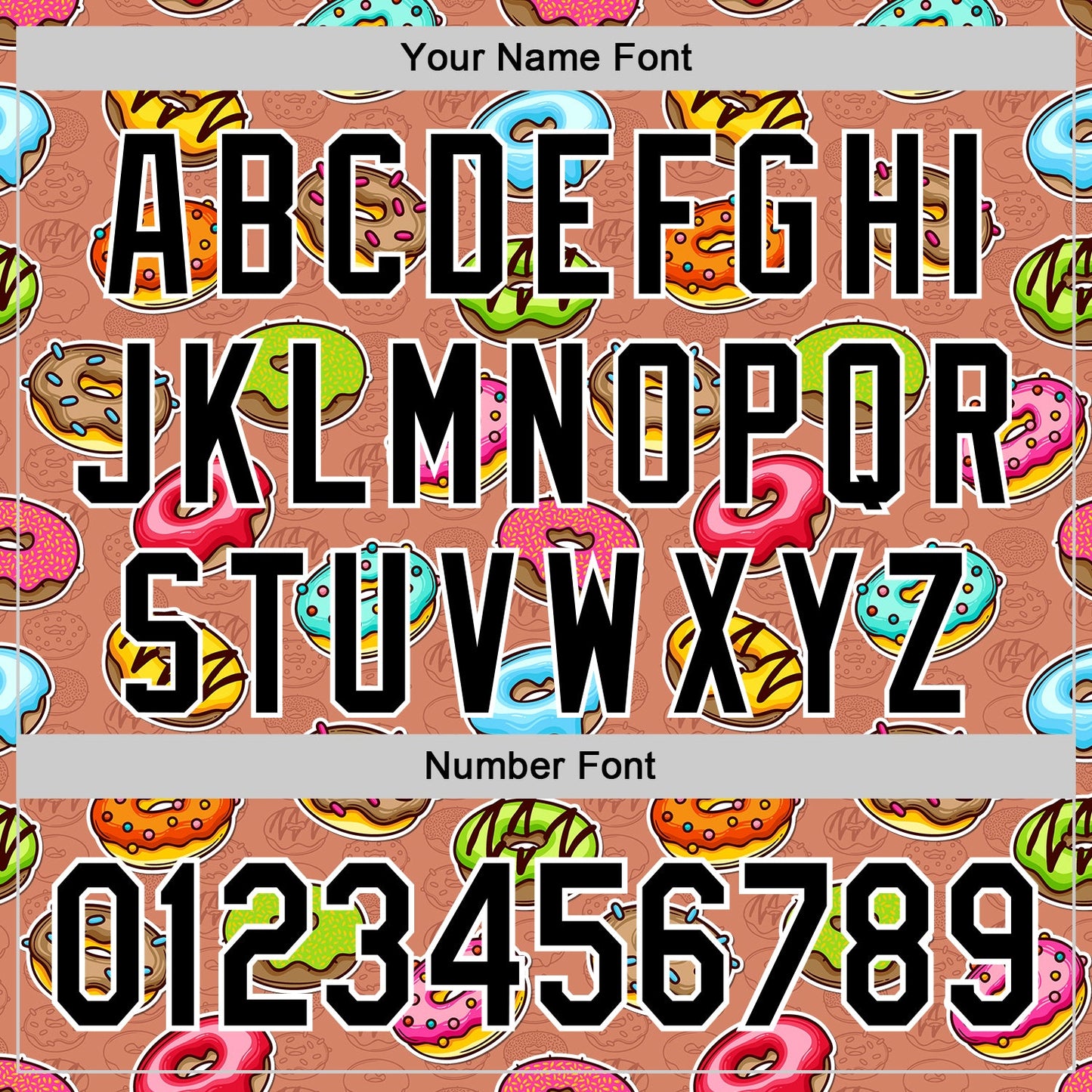 Custom Brown Black-White 3D Pattern Design Foodie Food Dessert Doughnut Authentic Baseball Jersey - Sky-Custom