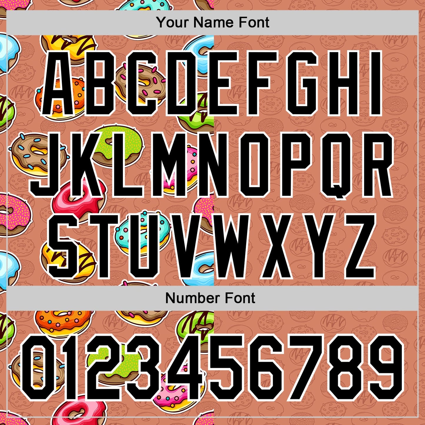 Custom Brown Black-White 3D Pattern Design Foodie Food Dessert Doughnut Authentic Baseball Jersey - Sky-Custom