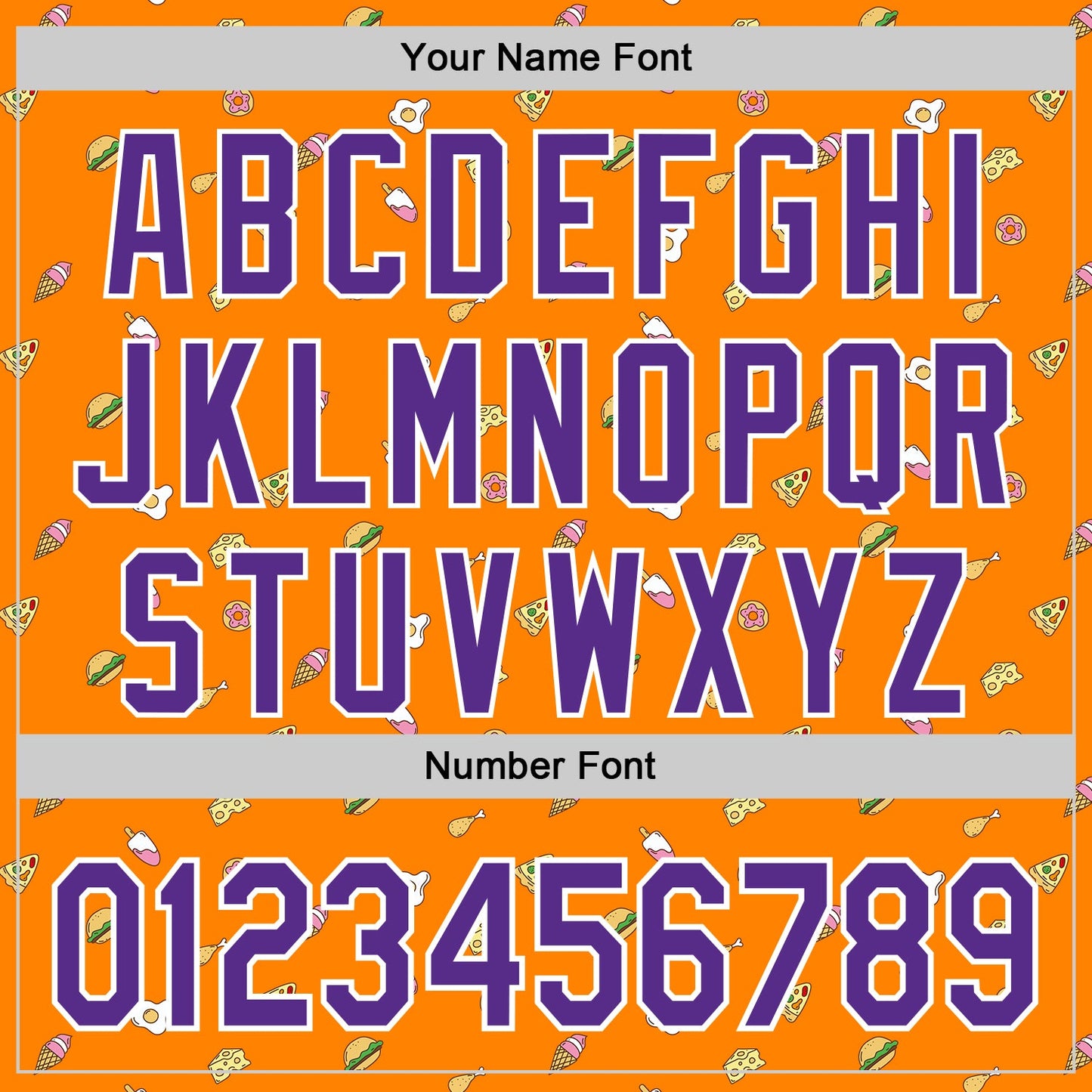 Custom Bay Orange Purple-White 3D Pattern Design Foodie Fast Food Cheese Pizza Dessert Ice Cream Authentic Baseball Jersey - Sky-Custom