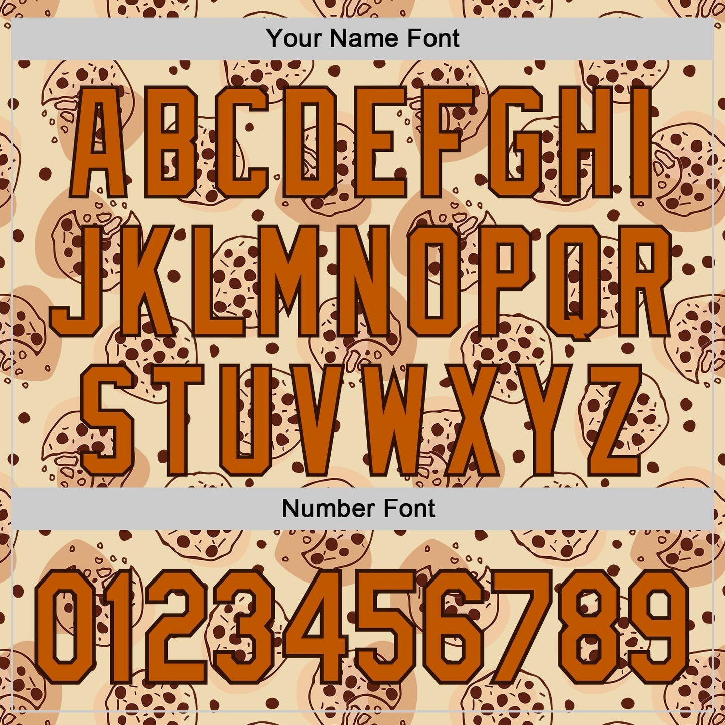 Custom Cream Texas Orange-Brown 3D Pattern Design Foodie Food Snack Chocolate Cookie Authentic Baseball Jersey - Sky-Custom