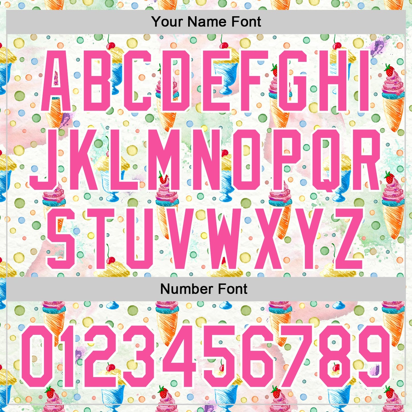 Custom White Pink 3D Pattern Design Foodie Food Dessert Ice Cream Authentic Baseball Jersey - Sky-Custom