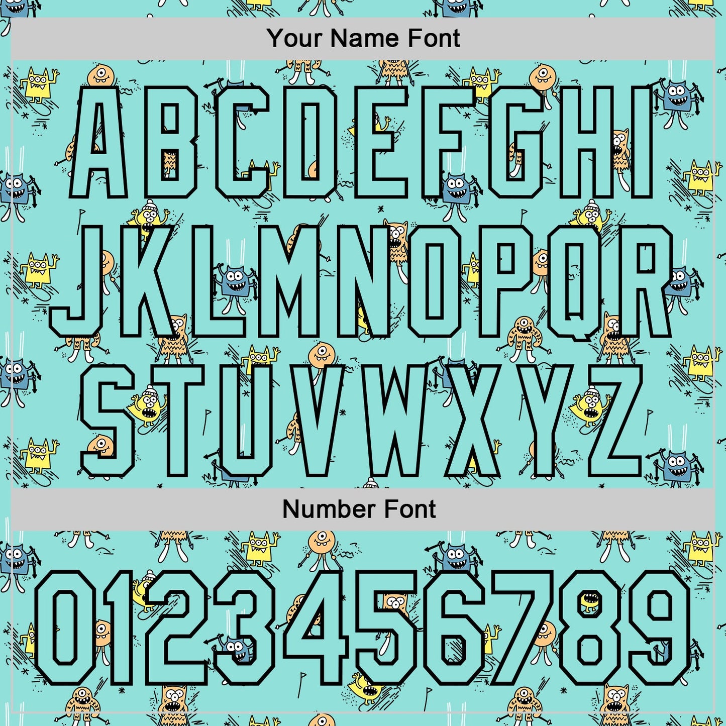 Custom Ice Blue Black 3D Pattern Design Funny Cartoon Monster Authentic Baseball Jersey - Sky-Custom