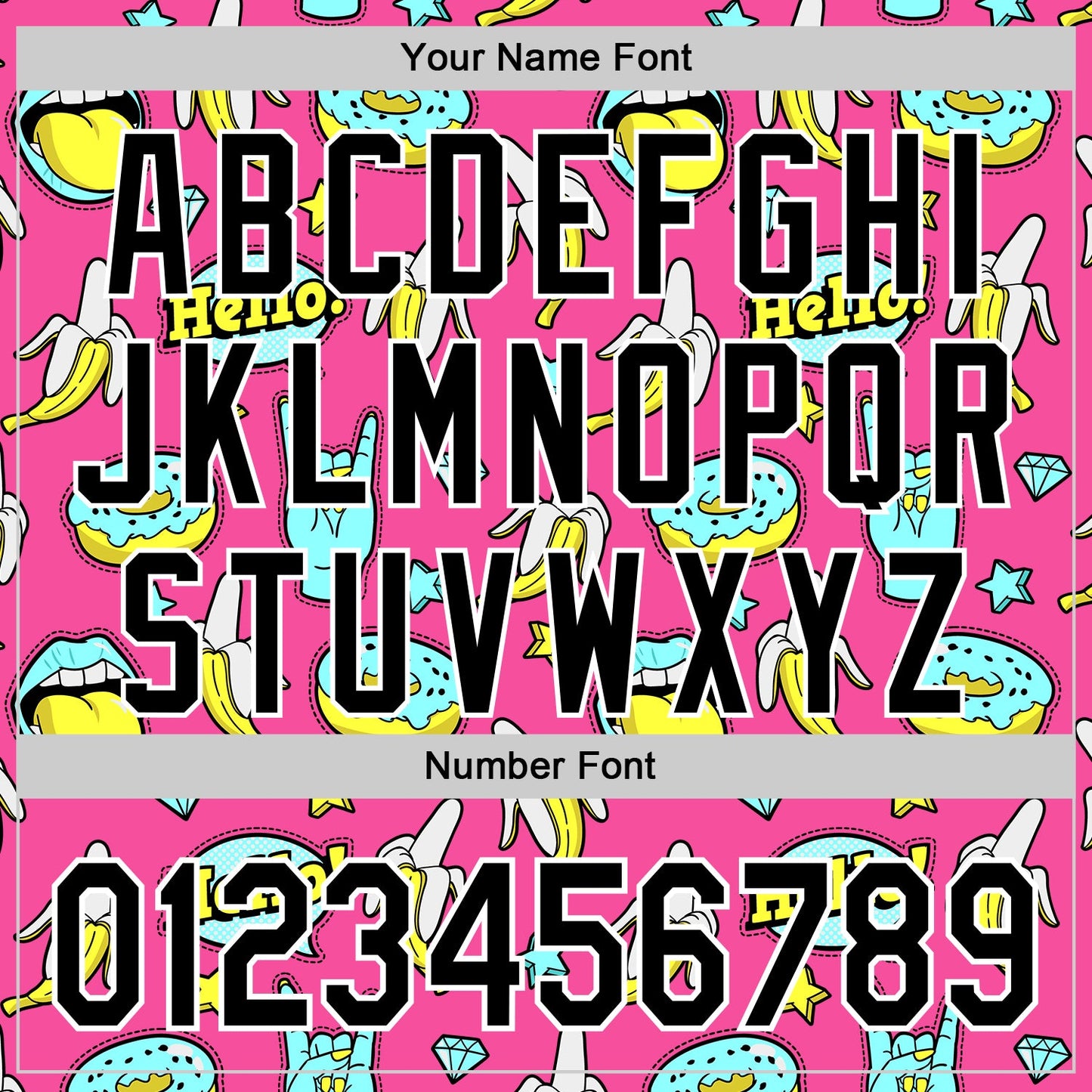 Custom Pink Black-White 3D Pattern Design Funny Cartoon Food Donut And Fruit Banana Authentic Baseball Jersey - Sky-Custom