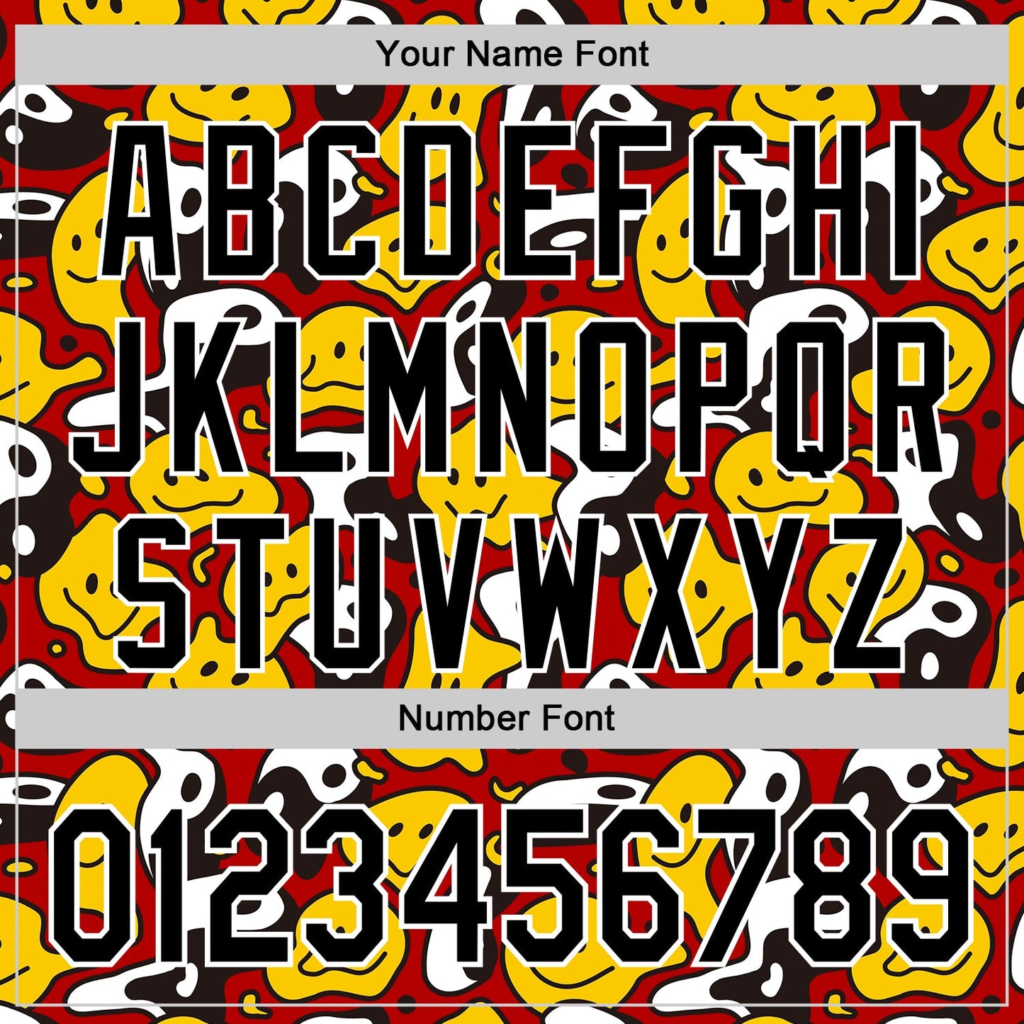 Custom Red Black-White 3D Pattern Design Funny Cartoon Emoji Smile Face And Yin Yang Authentic Baseball Jersey - Sky-Custom