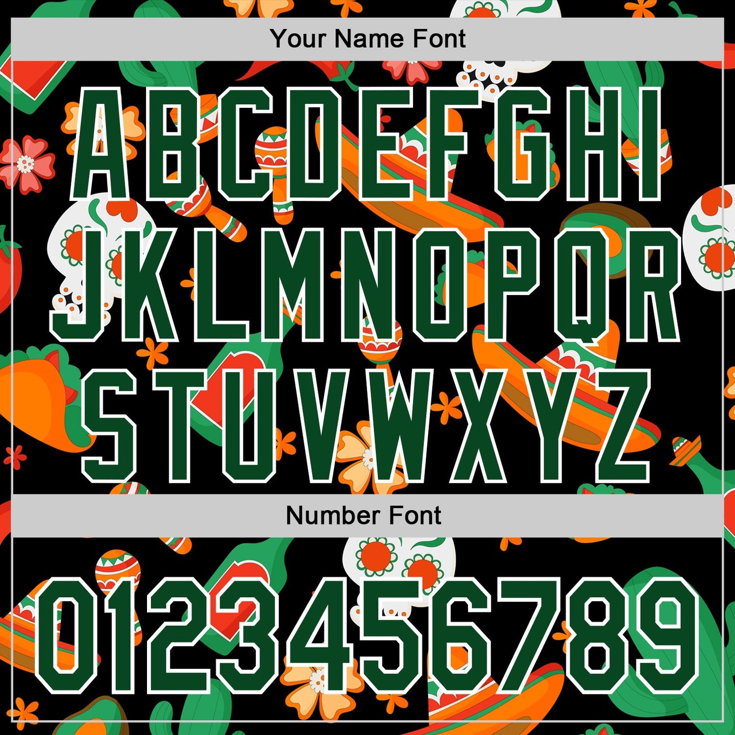 Custom Black Green-White 3D Mexican Festival Sombrero And Skull Cinco de Mayo Authentic Baseball Jersey - Sky-Custom