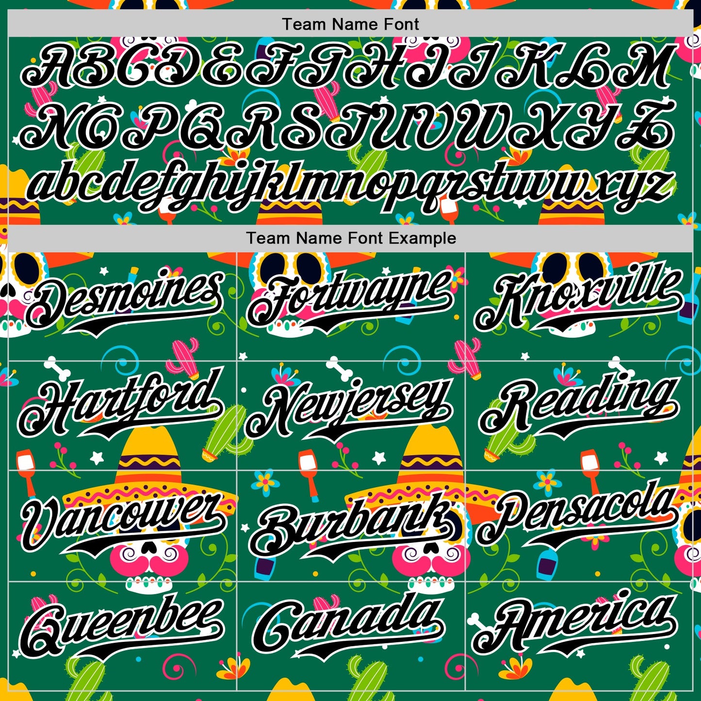 Custom Kelly Green Black-White 3D Mexican Festival Flower Skull With Sombrero Cinco de Mayo Authentic Baseball Jersey - Sky-Custom