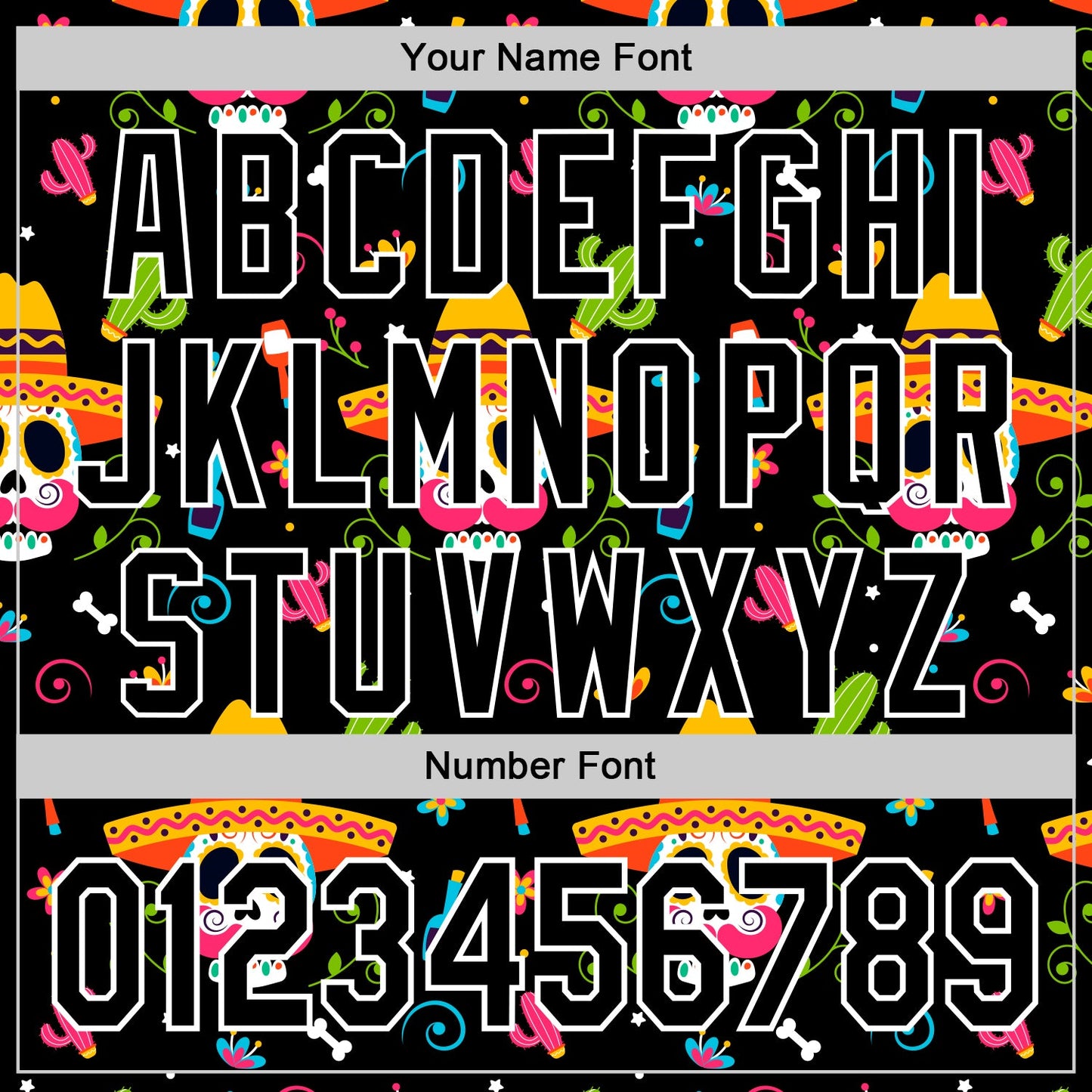 Custom Black White 3D Mexican Festival Flower Skull With Sombrero Cinco de Mayo Authentic Baseball Jersey - Sky-Custom