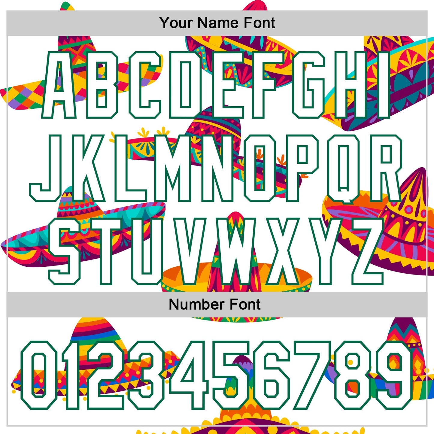 Custom White Kelly Green 3D Mexican Festival Sombrero Cinco de Mayo Authentic Baseball Jersey - Sky-Custom