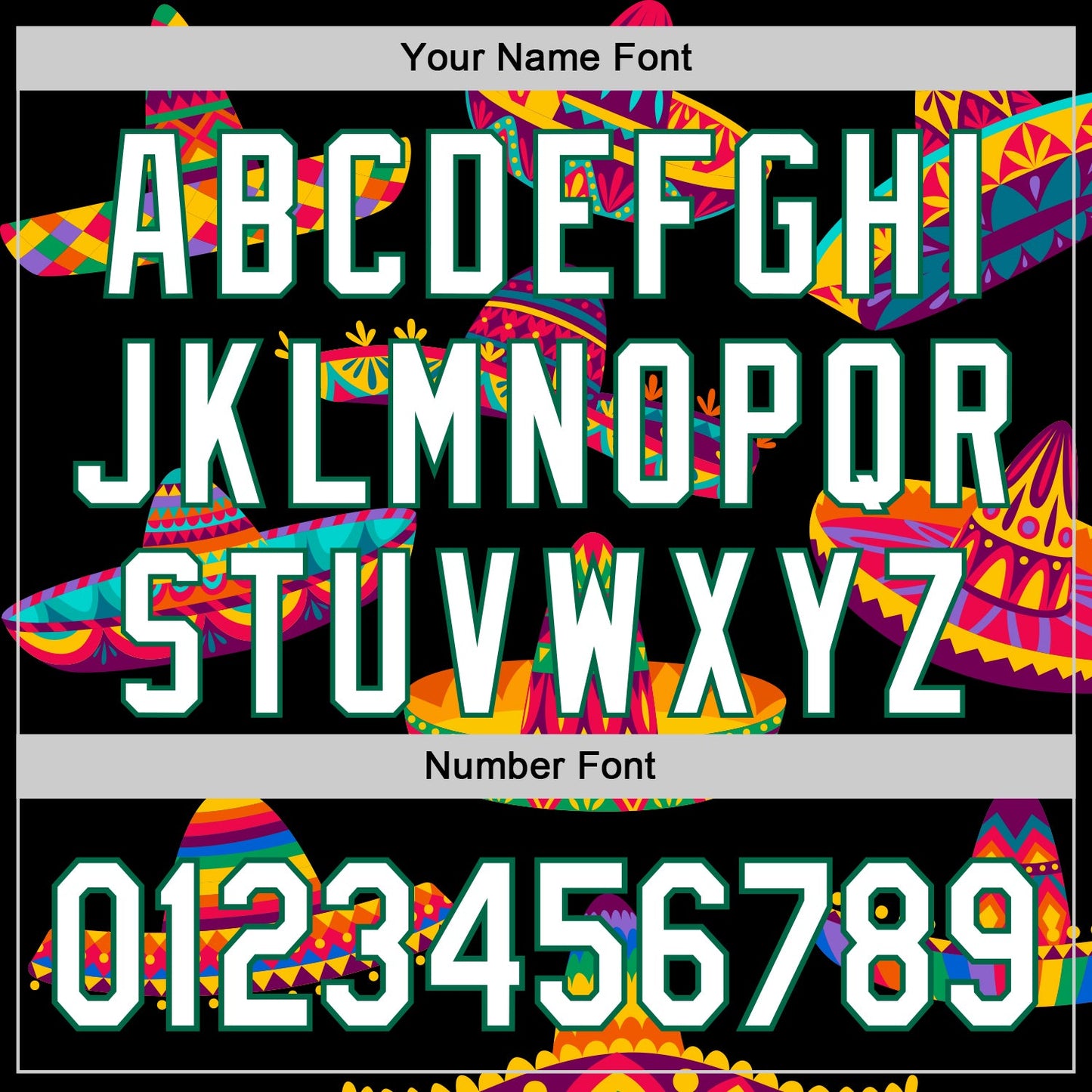 Custom Black White-Kelly Green 3D Mexican Festival Sombrero Cinco de Mayo Authentic Baseball Jersey - Sky-Custom