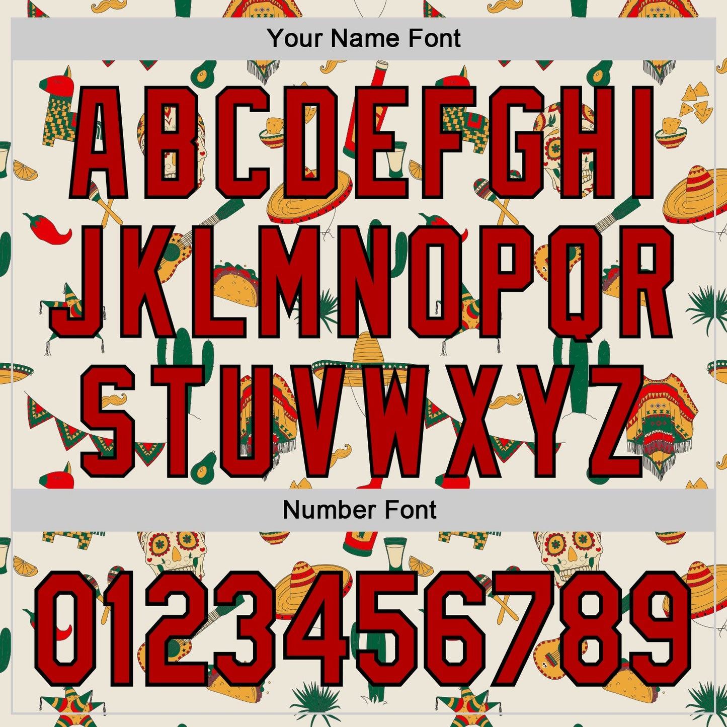 Custom Cream Red-Black 3D Mexican Festival Cactus Skull Sombrero Cinco de Mayo Authentic Baseball Jersey - Sky-Custom