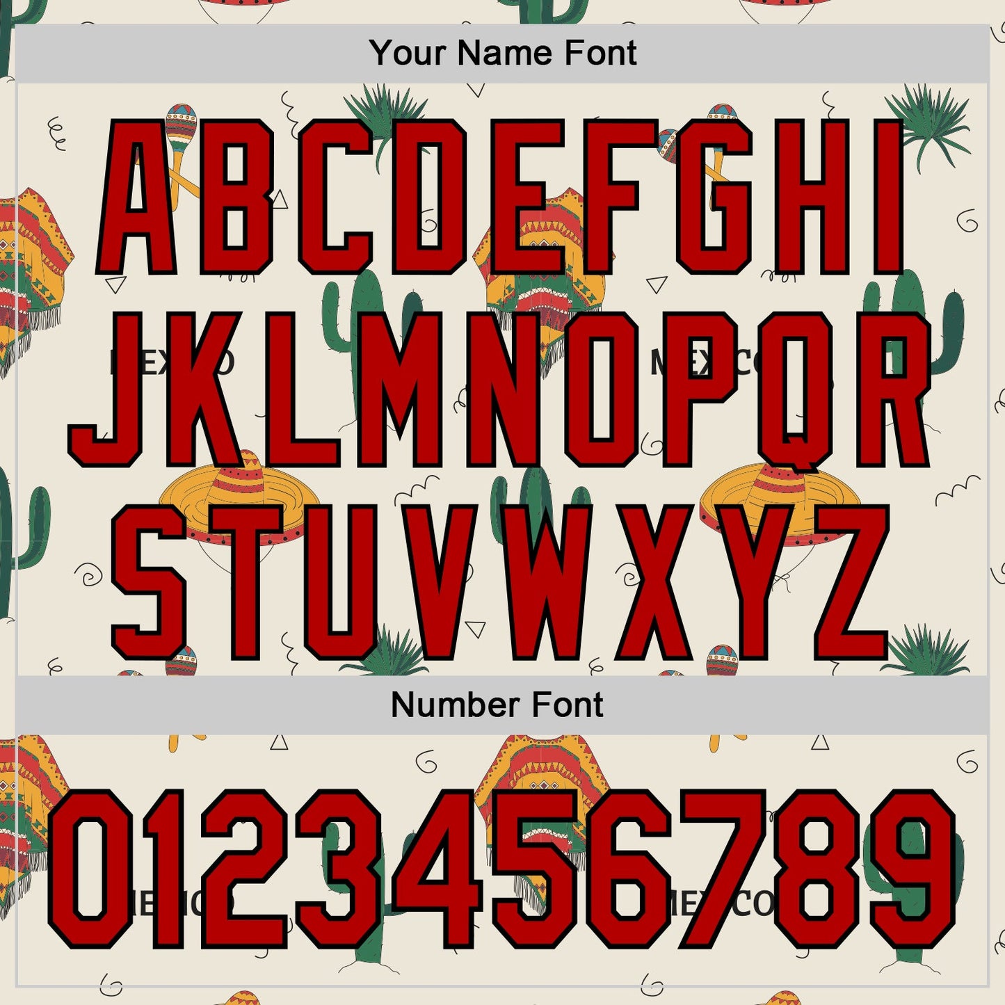 Custom Cream Red-Black 3D Mexican Festival Cactus And Sombrero Cinco de Mayo Authentic Baseball Jersey - Sky-Custom