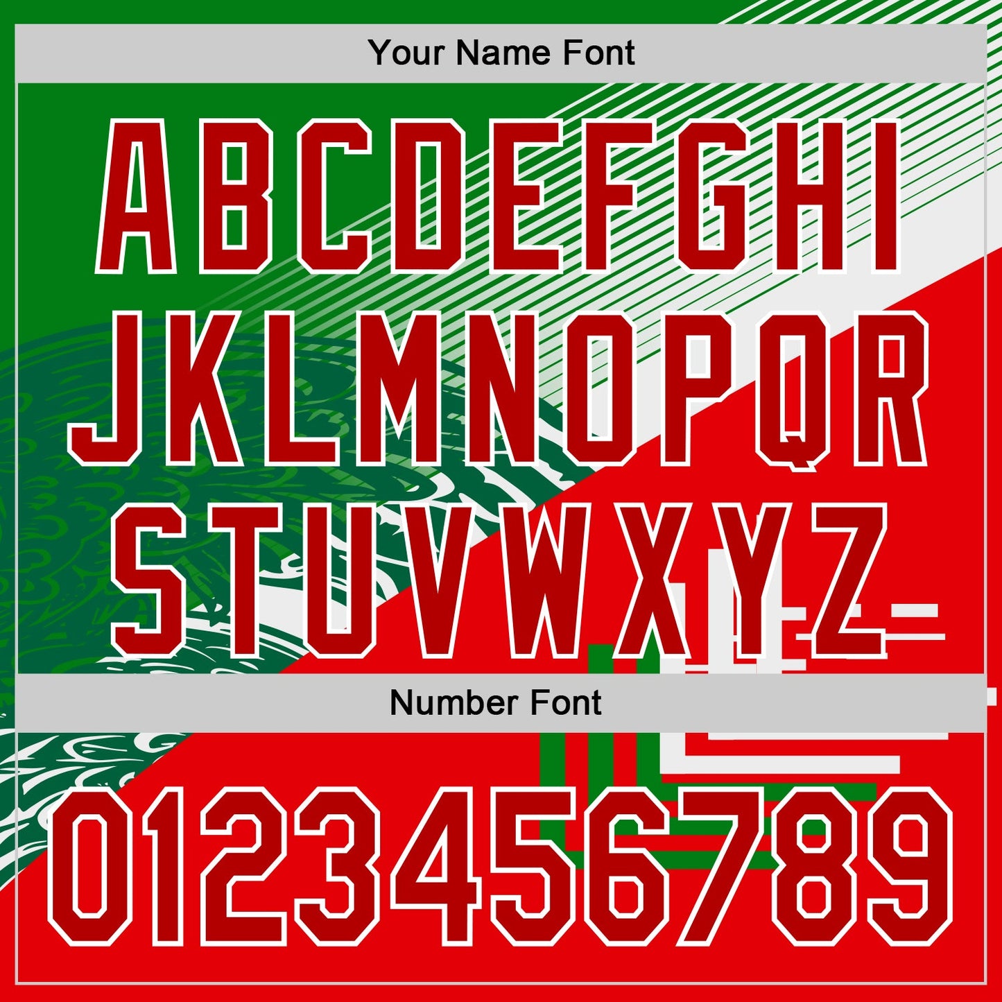 Custom Green Red-White 3D Mexico Authentic Baseball Jersey - Sky-Custom