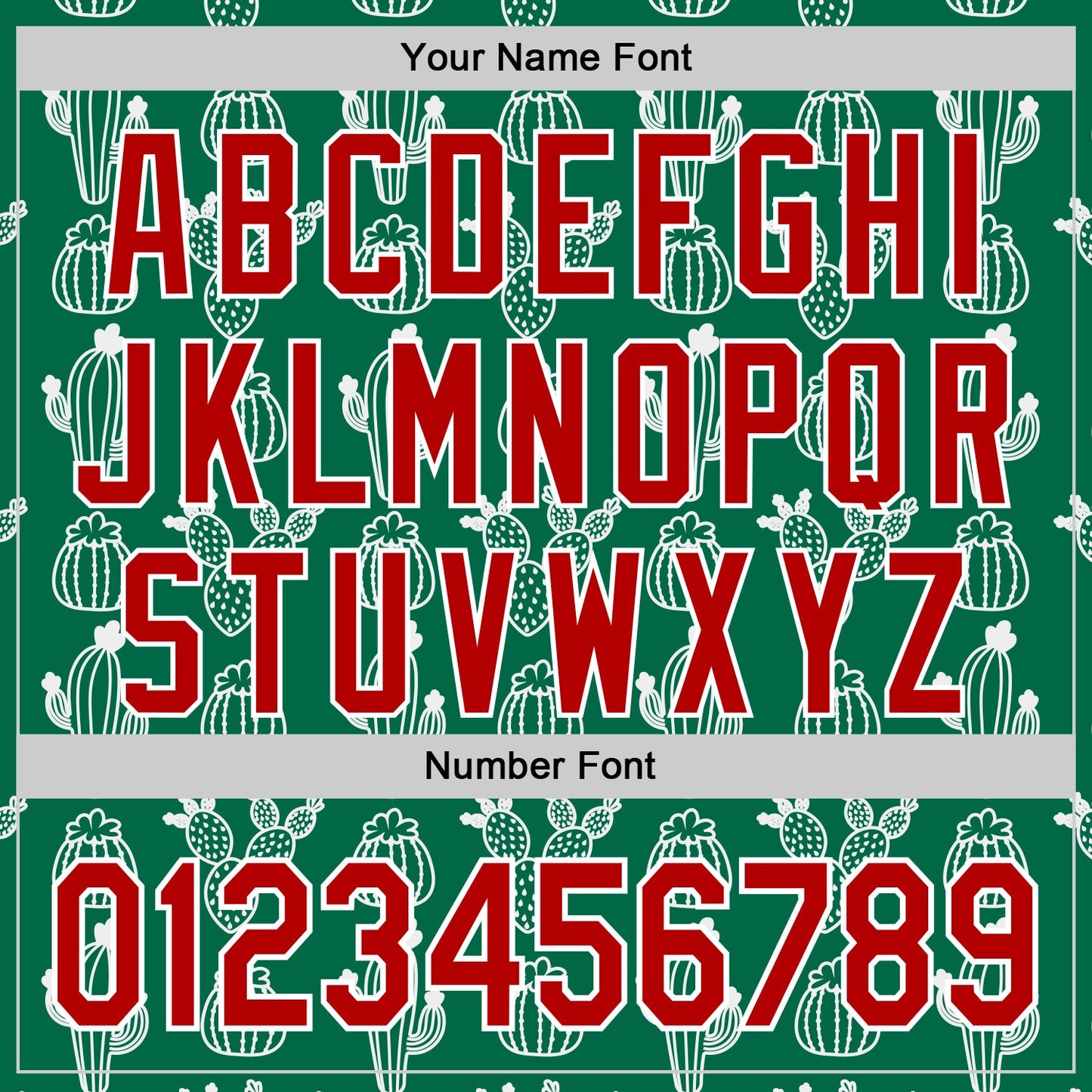 Custom Kelly Green Red-White 3D Mexican Cactus Authentic Baseball Jersey - Sky-Custom