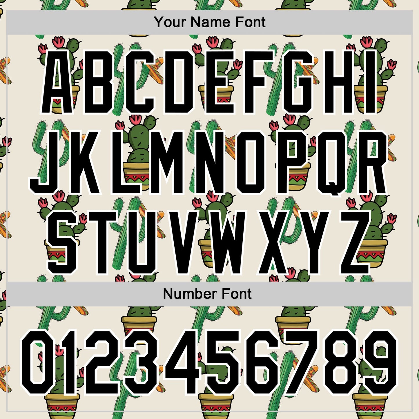 Custom Cream Black-White 3D Mexican Cactus Authentic Baseball Jersey - Sky-Custom