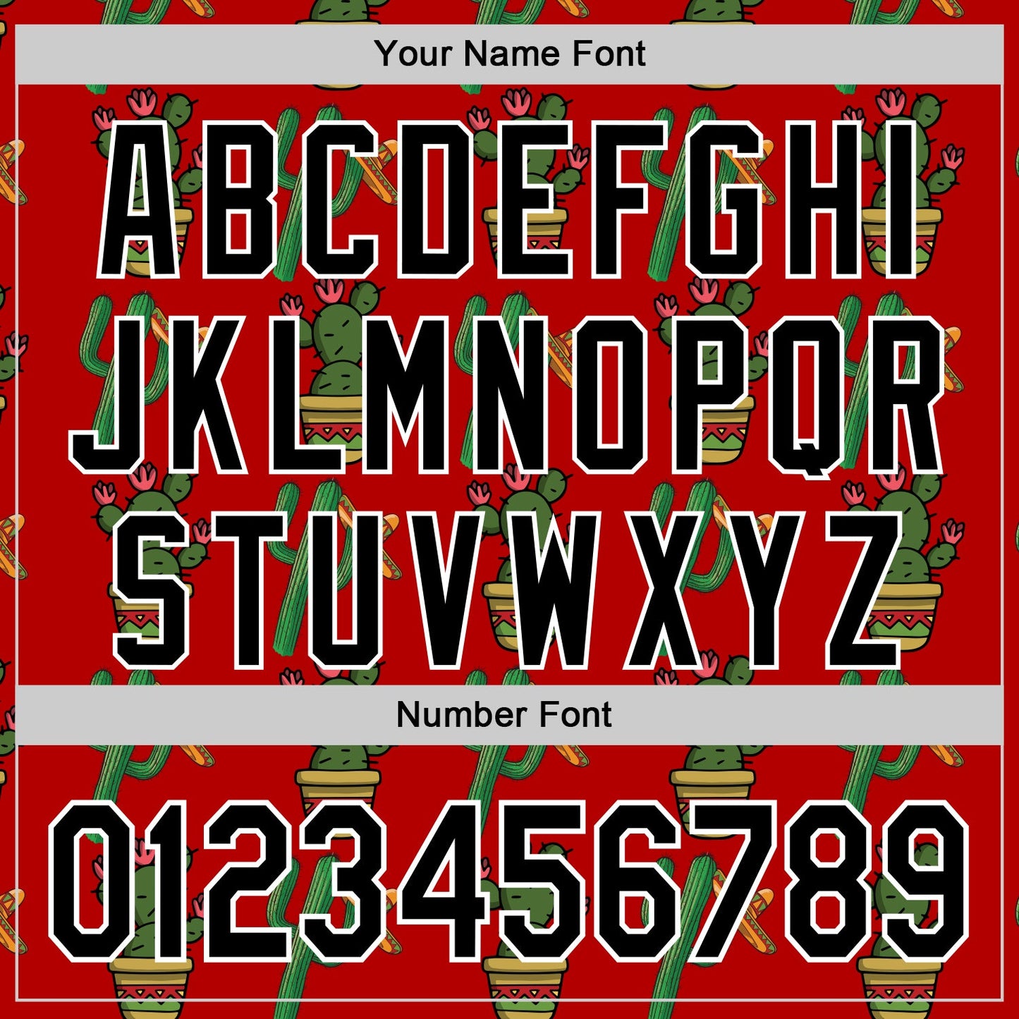 Custom Red Black-White 3D Mexican Cactus Authentic Baseball Jersey - Sky-Custom