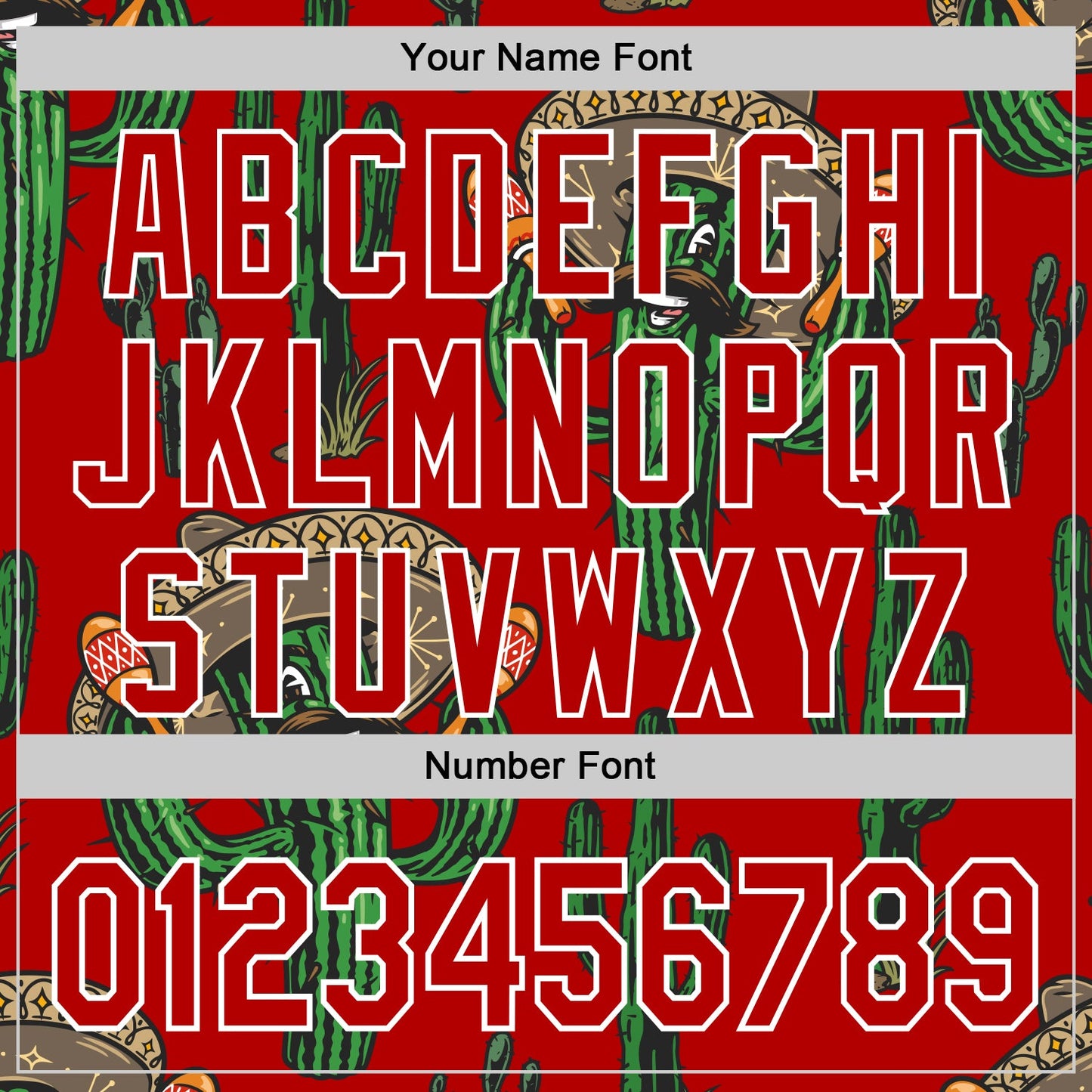 Custom Red White 3D Mexican Cactus Authentic Baseball Jersey - Sky-Custom