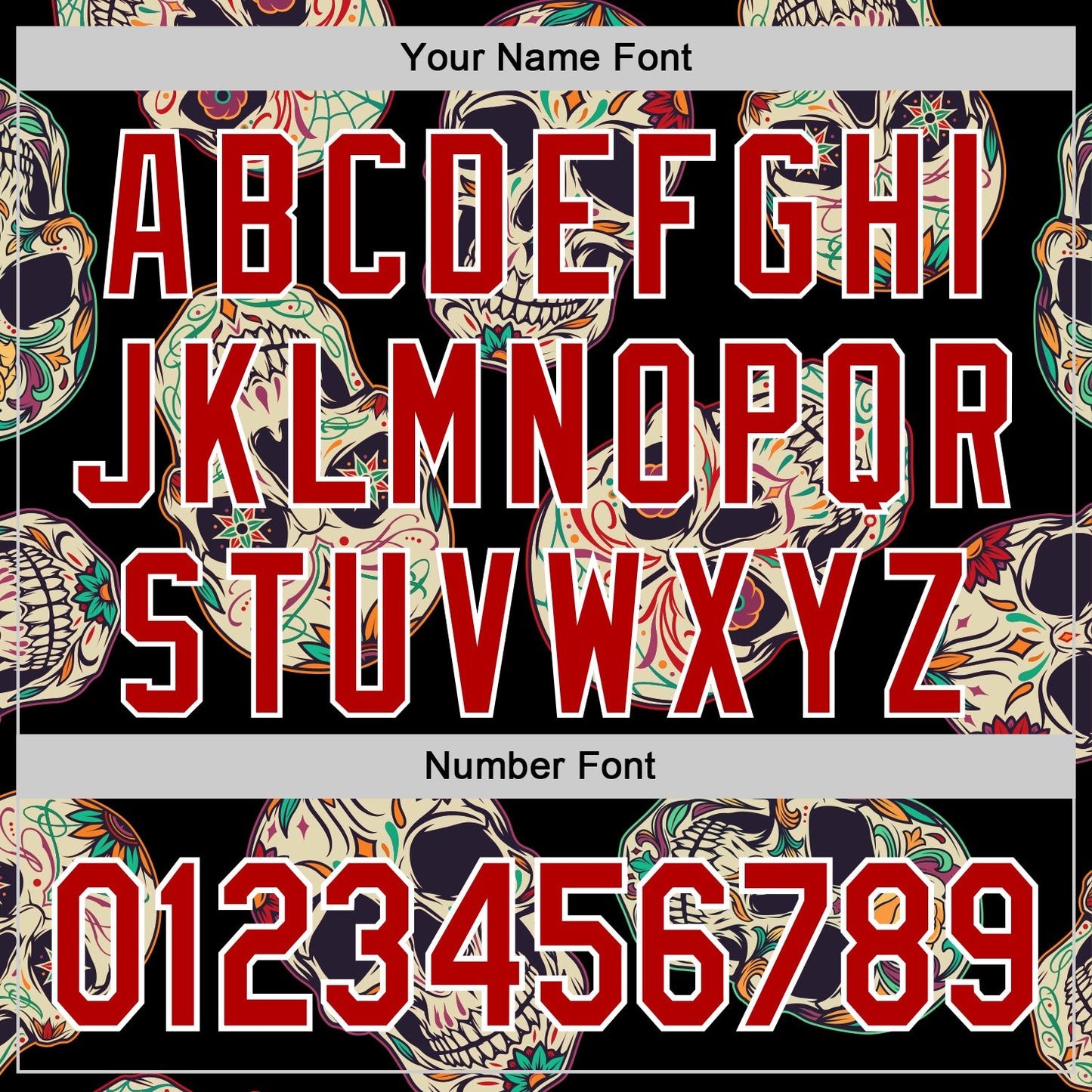 Custom Black Red-White 3D Mexican Skull Authentic Baseball Jersey - Sky-Custom