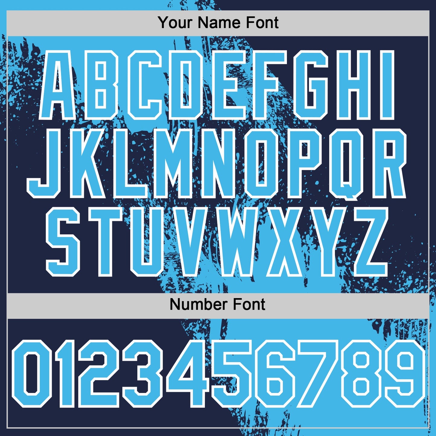 Custom Sky Blue Navy-White 3D Pattern Design Abstract Brush Stroke Authentic Baseball Jersey - Sky-Custom