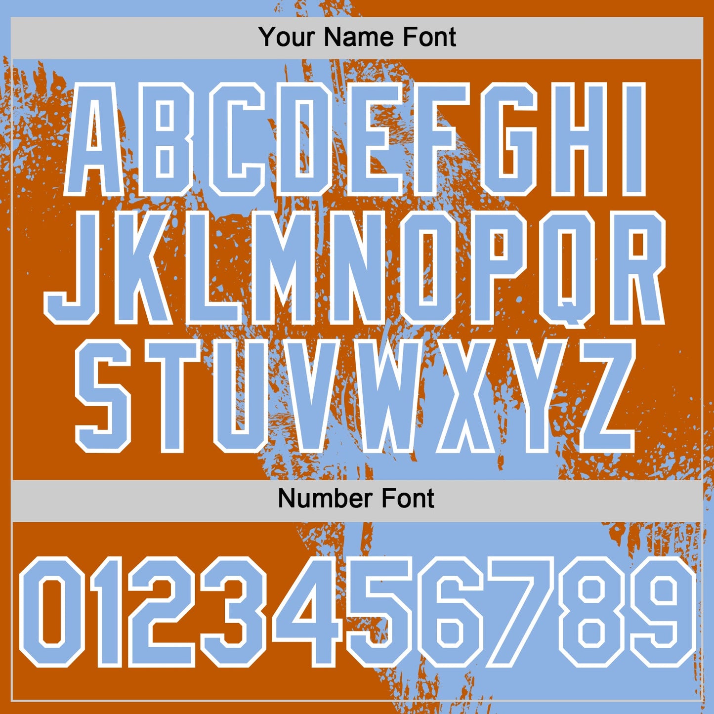 Custom Light Blue Texas Orange-White 3D Pattern Design Abstract Brush Stroke Authentic Baseball Jersey - Sky-Custom