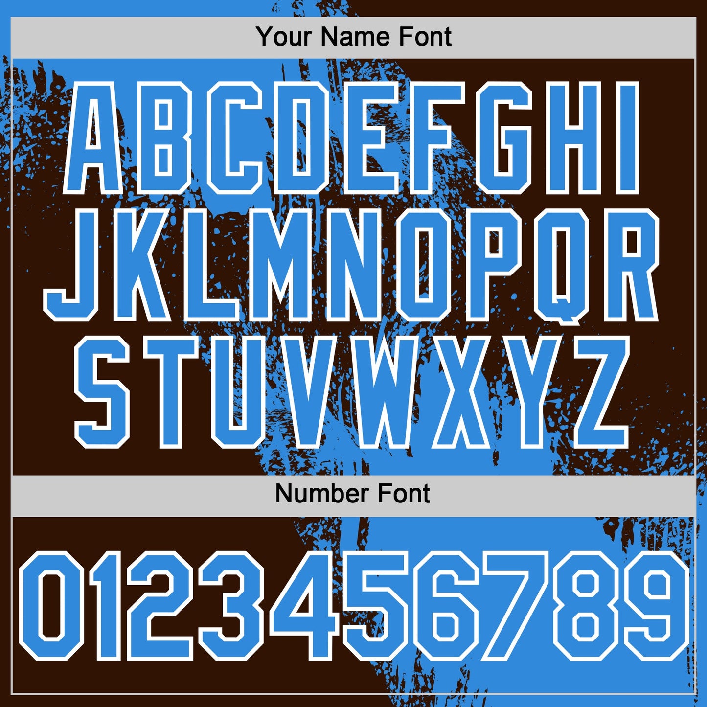 Custom Electric Blue Brown-White 3D Pattern Design Abstract Brush Stroke Authentic Baseball Jersey - Sky-Custom