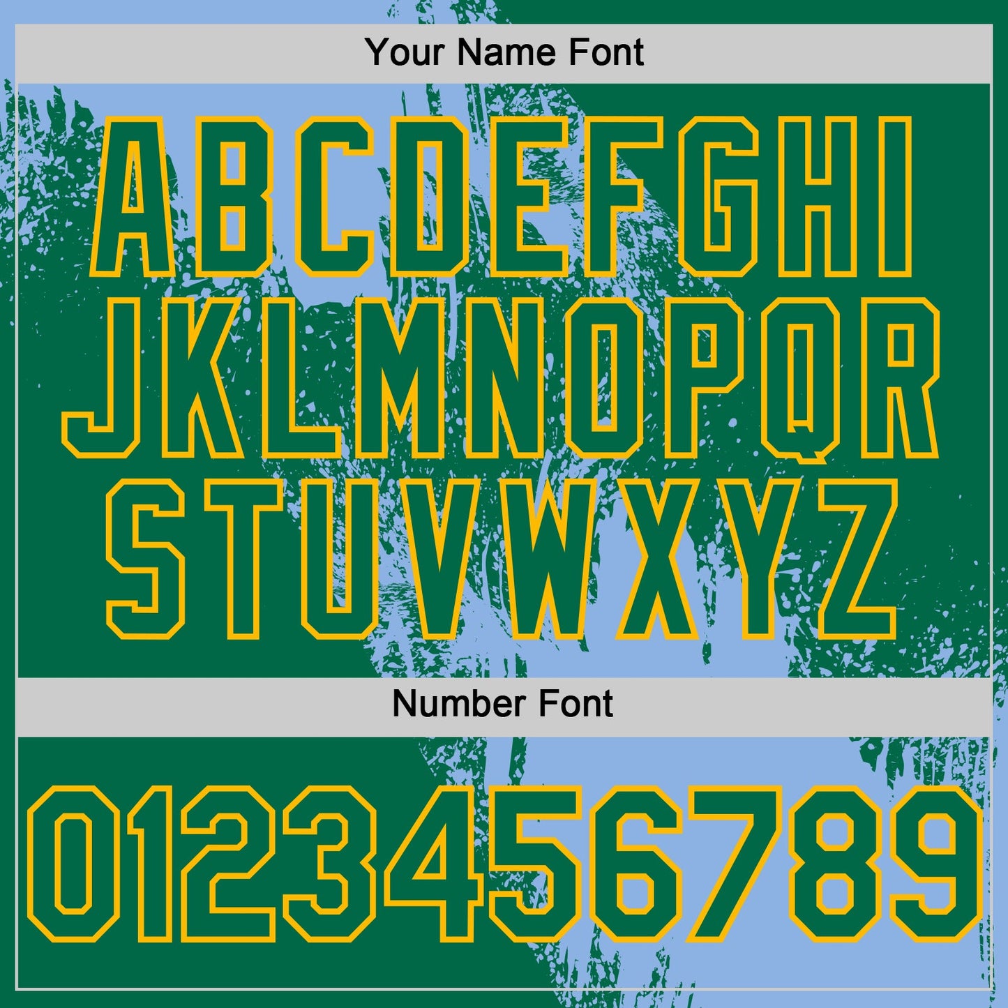 Custom Light Blue Kelly Green-Gold 3D Pattern Design Abstract Brush Stroke Authentic Baseball Jersey - Sky-Custom