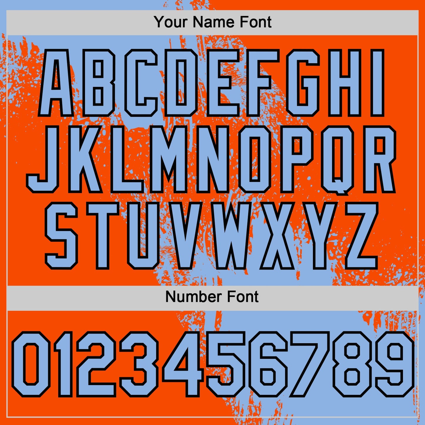 Custom Light Blue Orange-Black 3D Pattern Design Abstract Brush Stroke Authentic Baseball Jersey - Sky-Custom