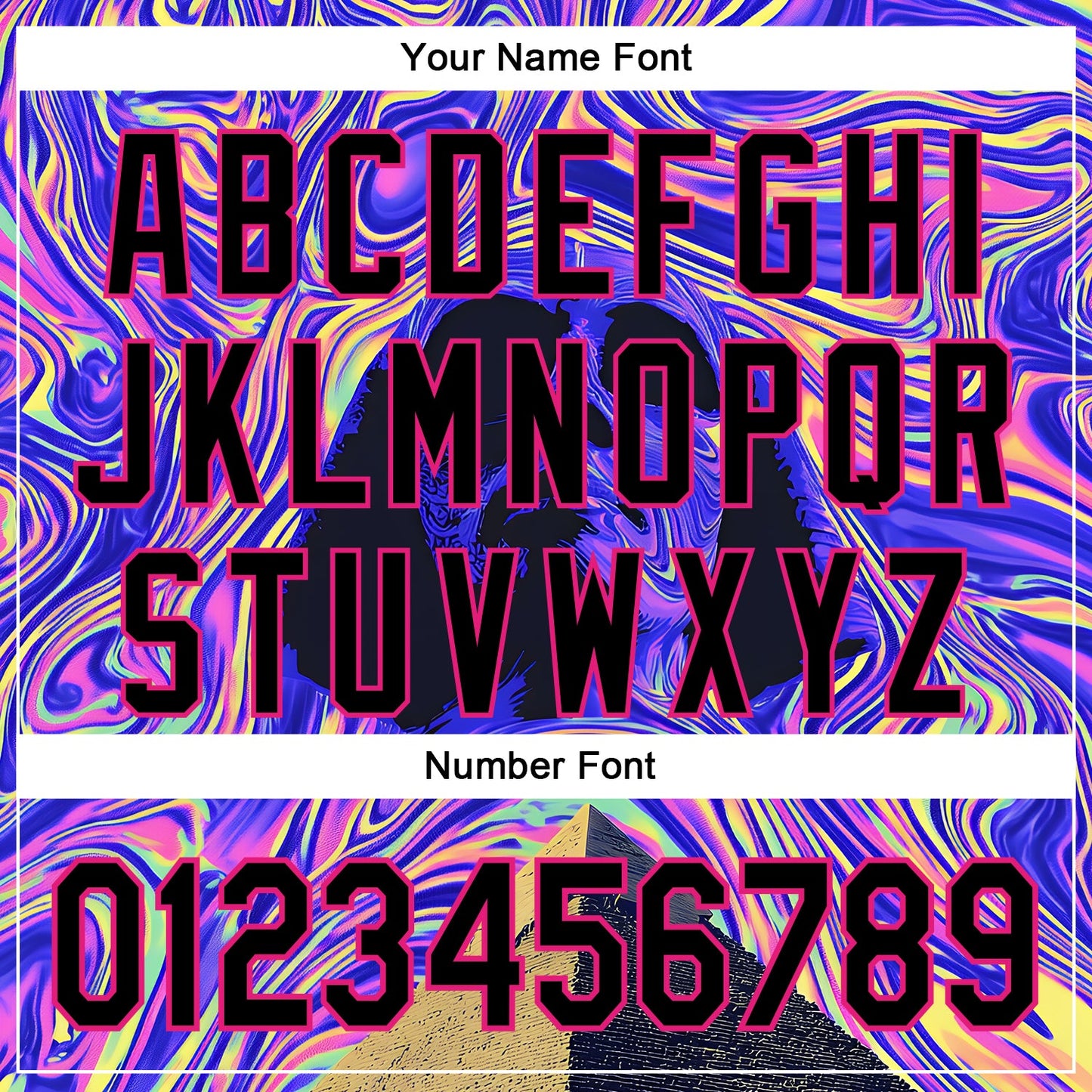 Custom Purple Black-Hot Pink 3D Pattern Design Rave Psychedelic Fluid Art Pyramid Authentic Baseball Jersey - Sky-Custom