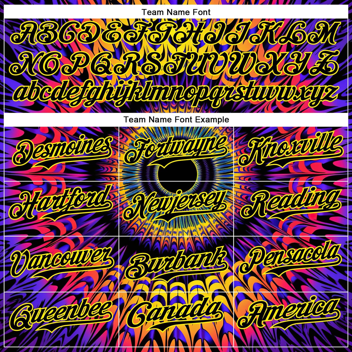 Custom Black Light Yellow 3D Pattern Design Rave Psychedelic Fractal Style Authentic Baseball Jersey - Sky-Custom