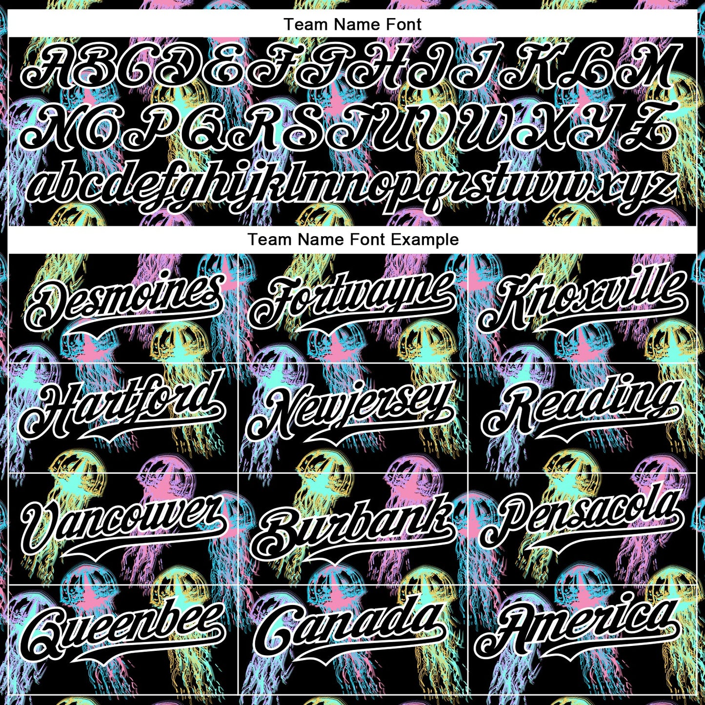 Custom Black White 3D Pattern Design Rave Psychedelic Jellyfish Authentic Baseball Jersey - Sky-Custom