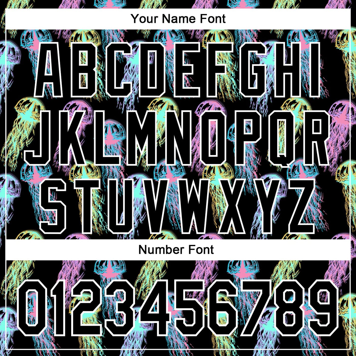 Custom Black White 3D Pattern Design Rave Psychedelic Jellyfish Authentic Baseball Jersey - Sky-Custom